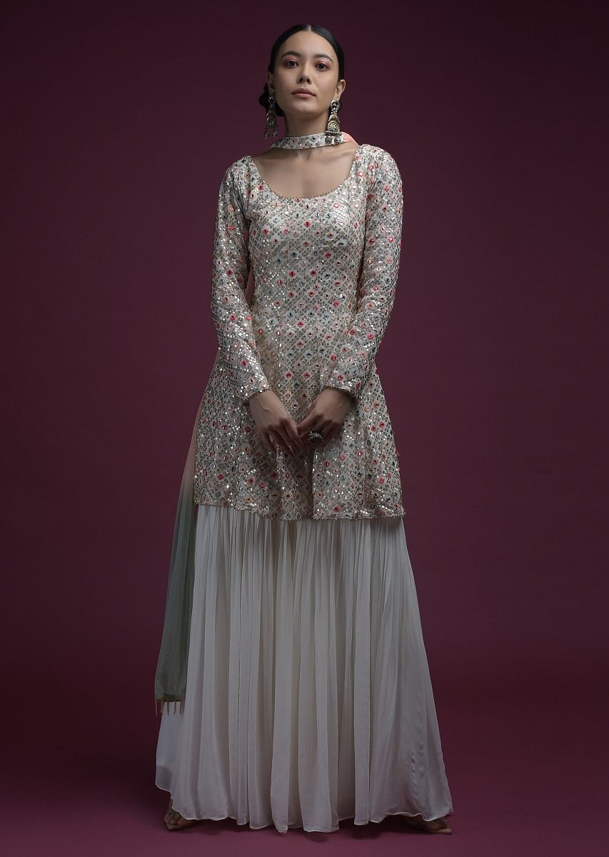 Georgette sharara suit online discount