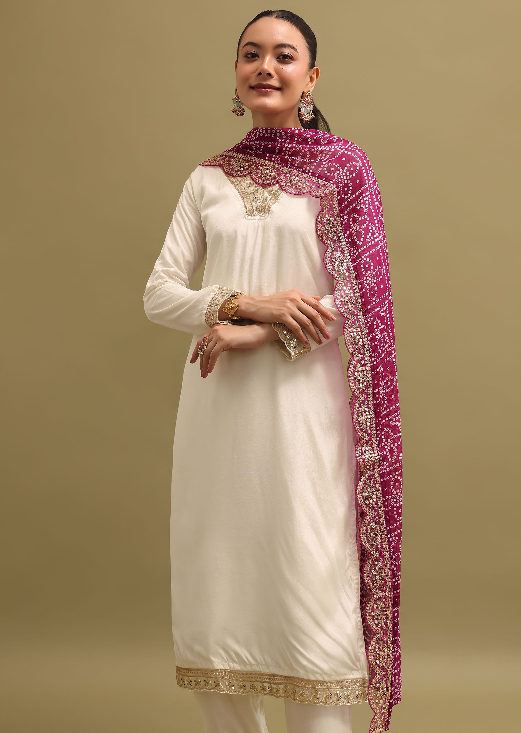 Off white dupatta online clearance
