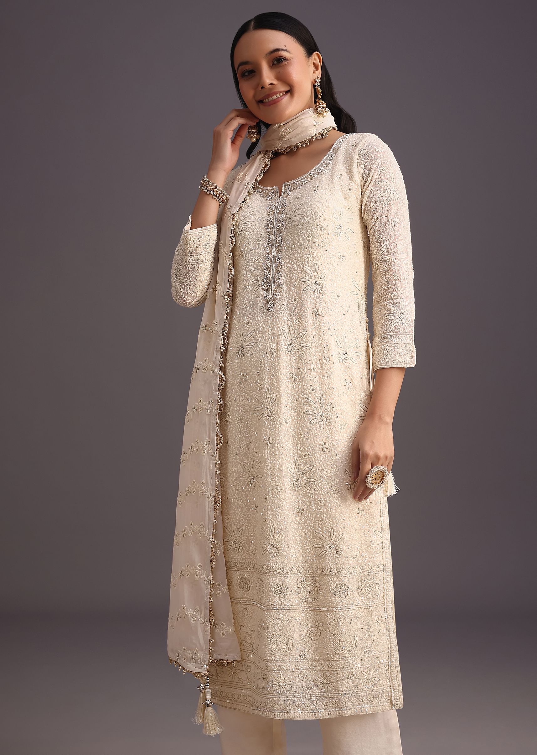 Off white indian dress cheap