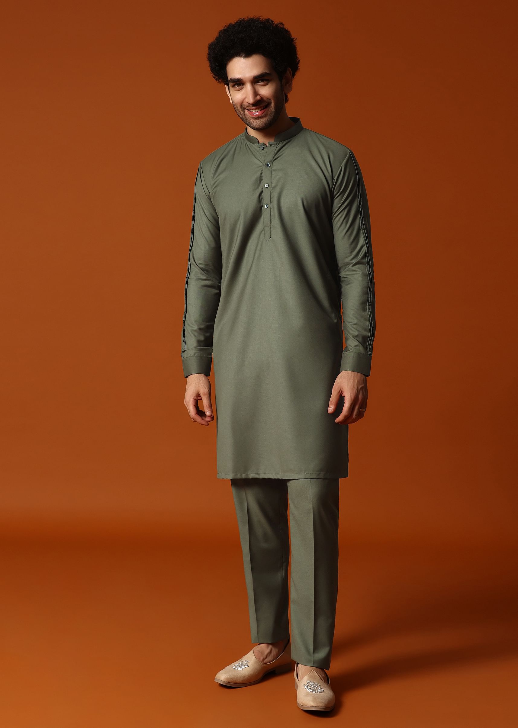 Olive green kurtis top