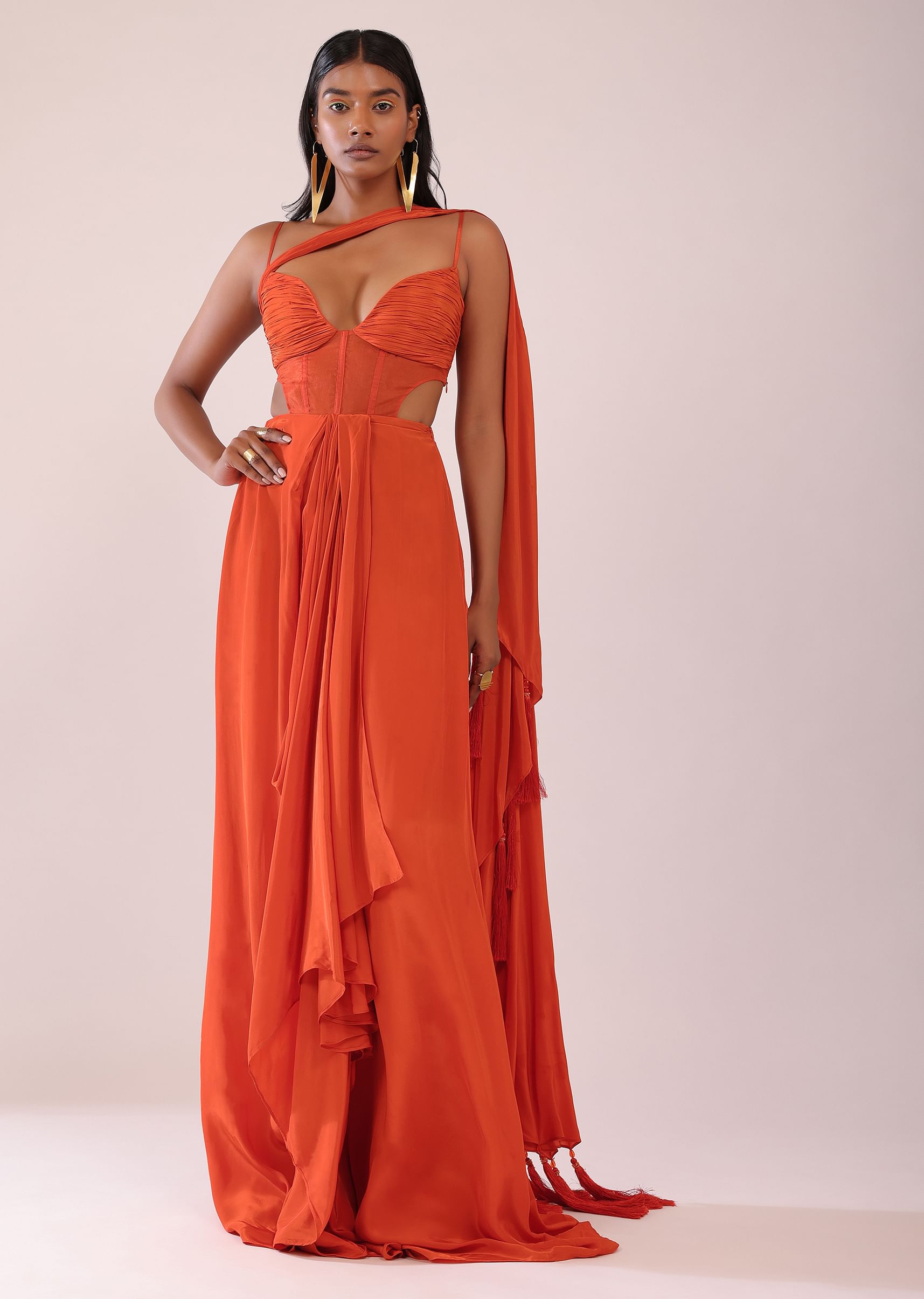 Indo western gown saree on sale