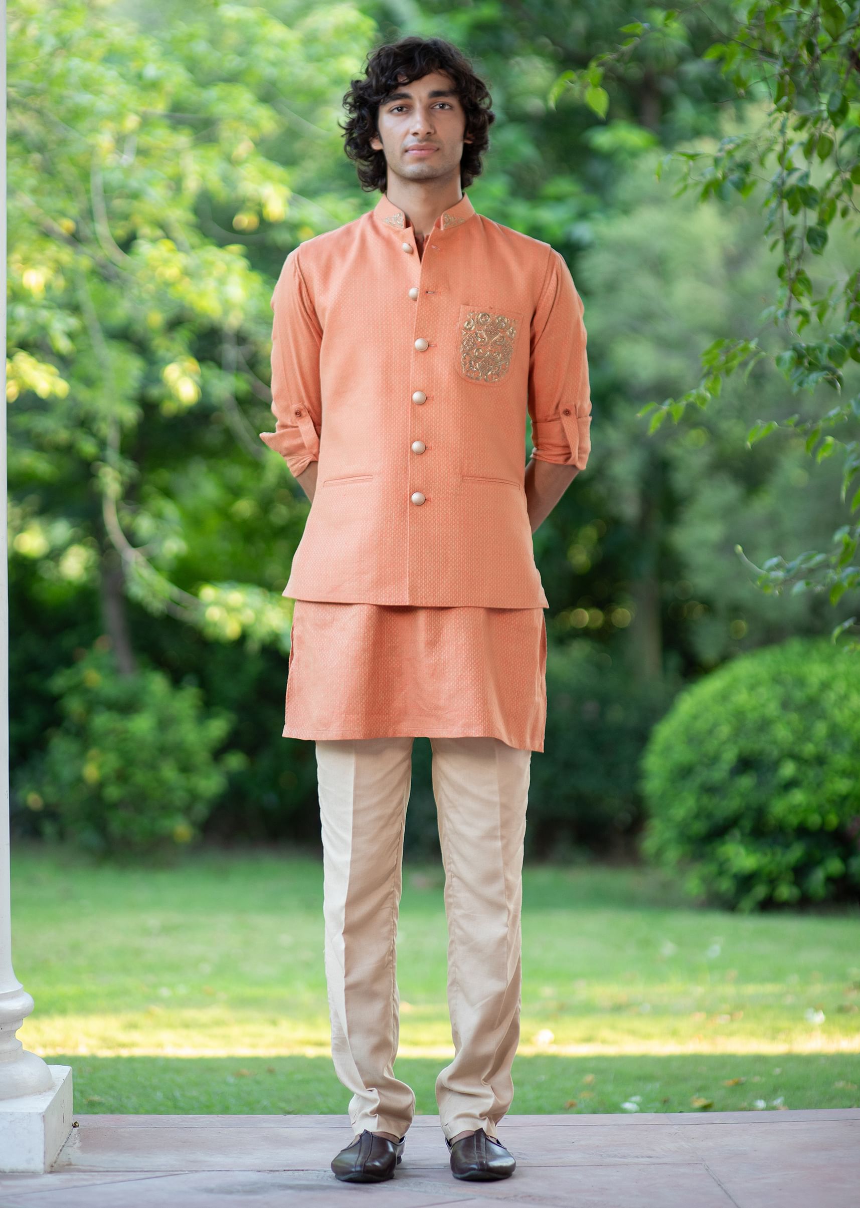 Linen kurta with jacket new arrivals