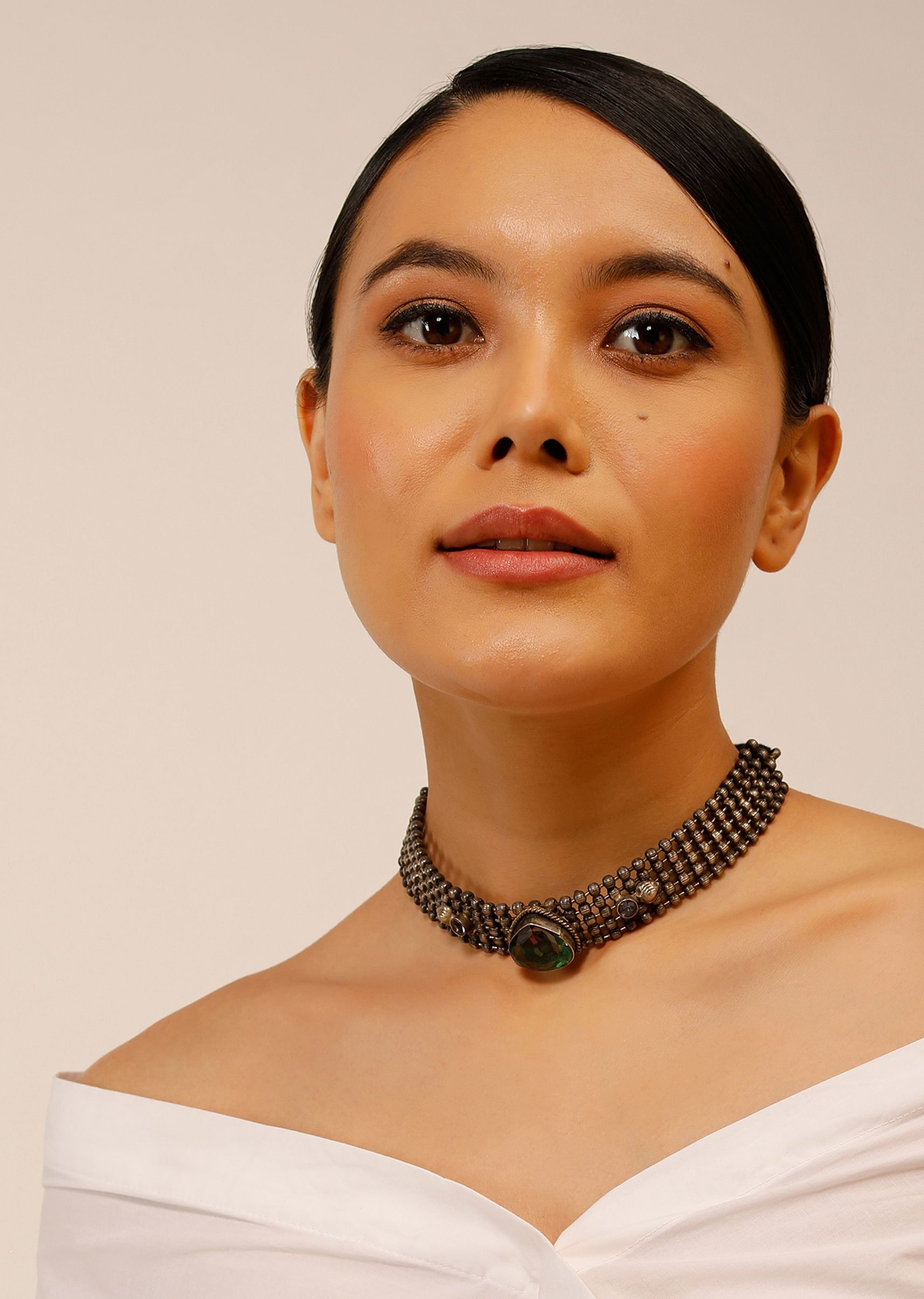 Oxidised silver choker deals
