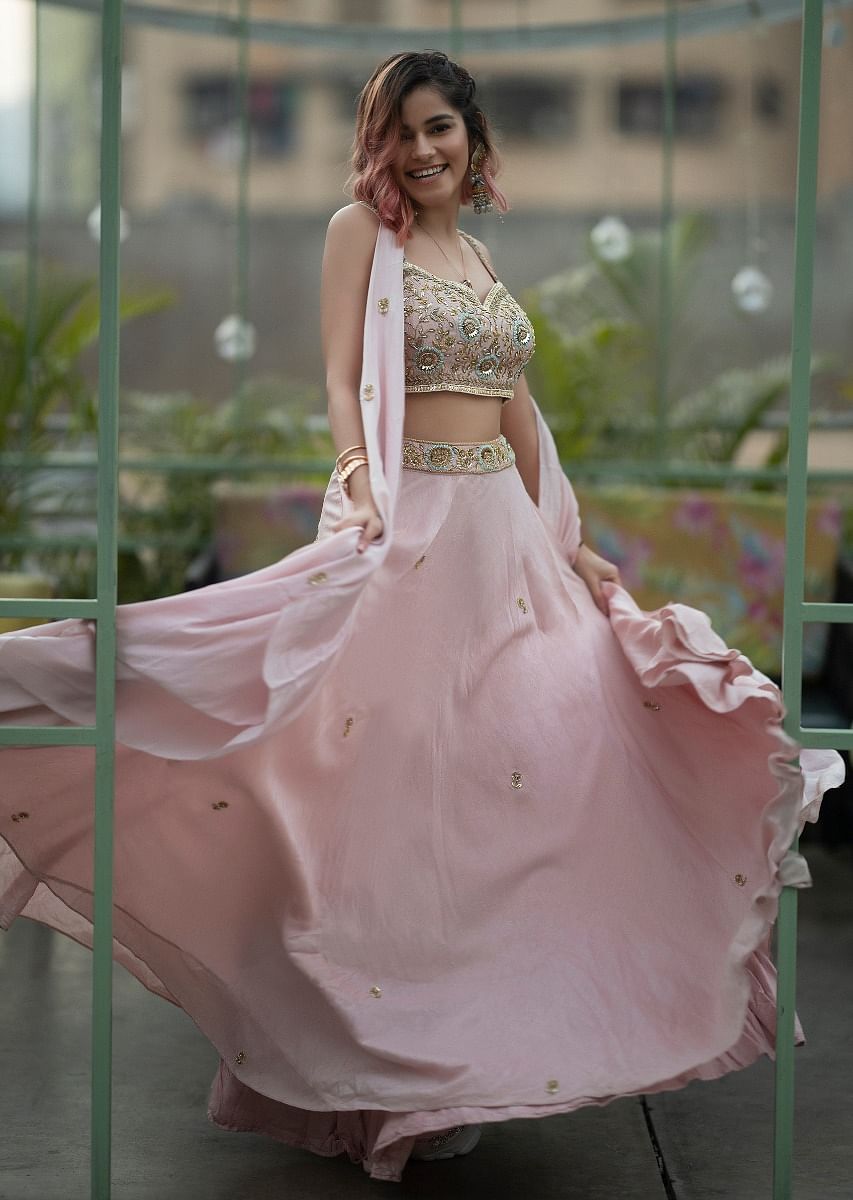 Pastel pink lehenga online online