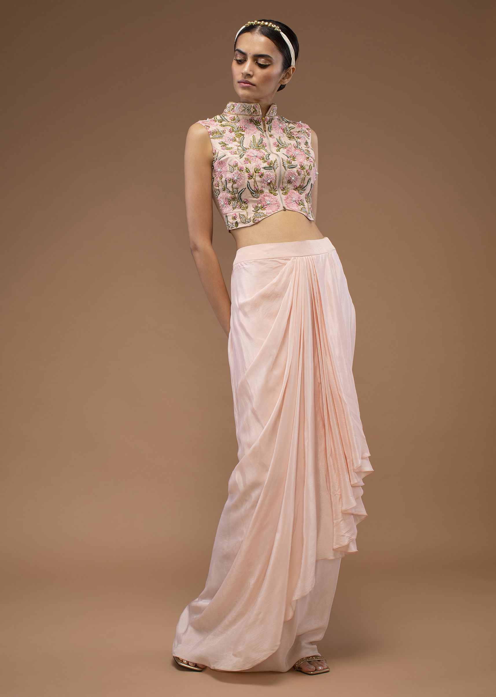 Dhoti skirt and crop top hot sale