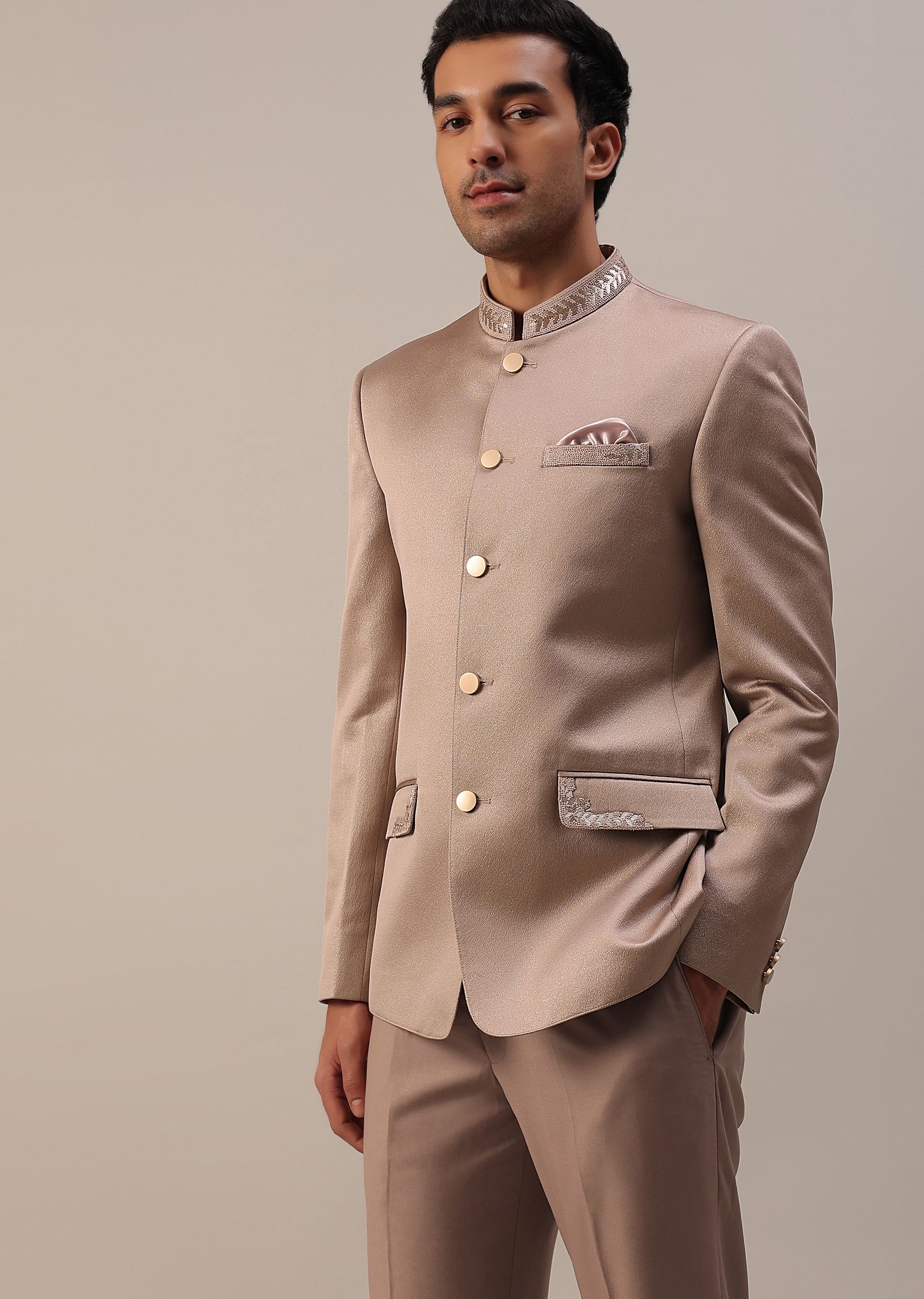 Peach jodhpuri suit new arrivals