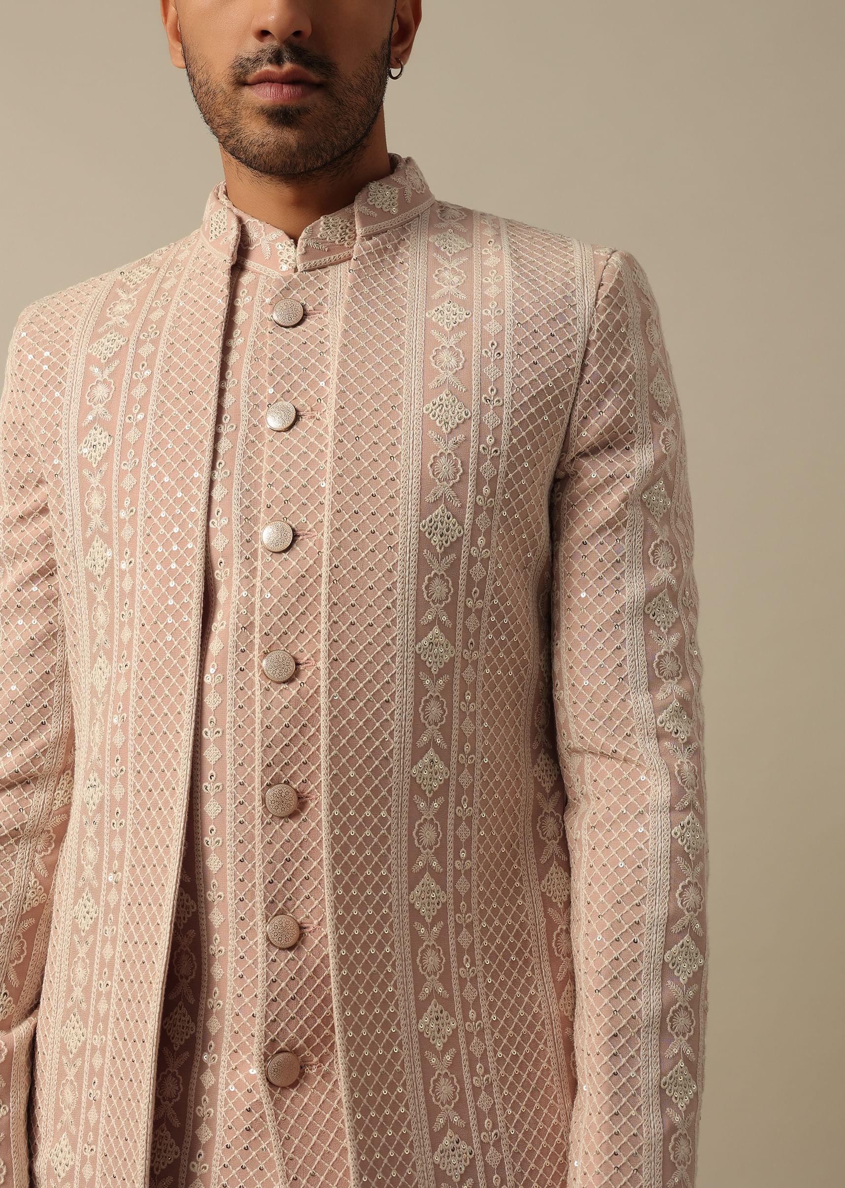 Peach sherwani on sale