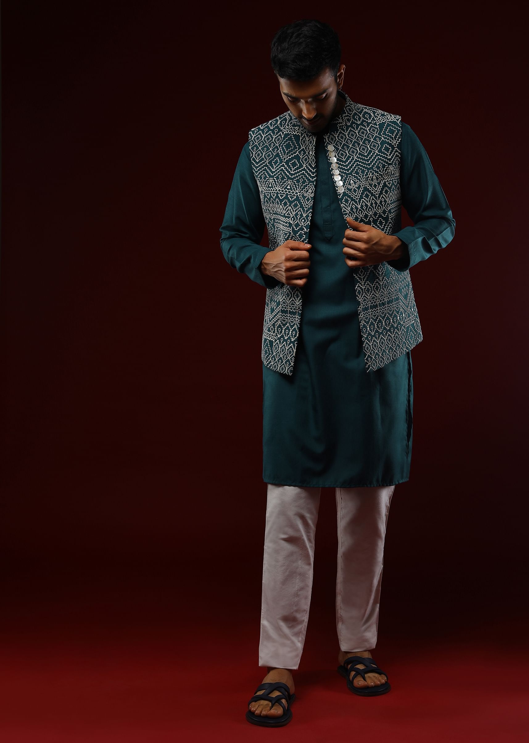 Peacock blue jacket new arrivals