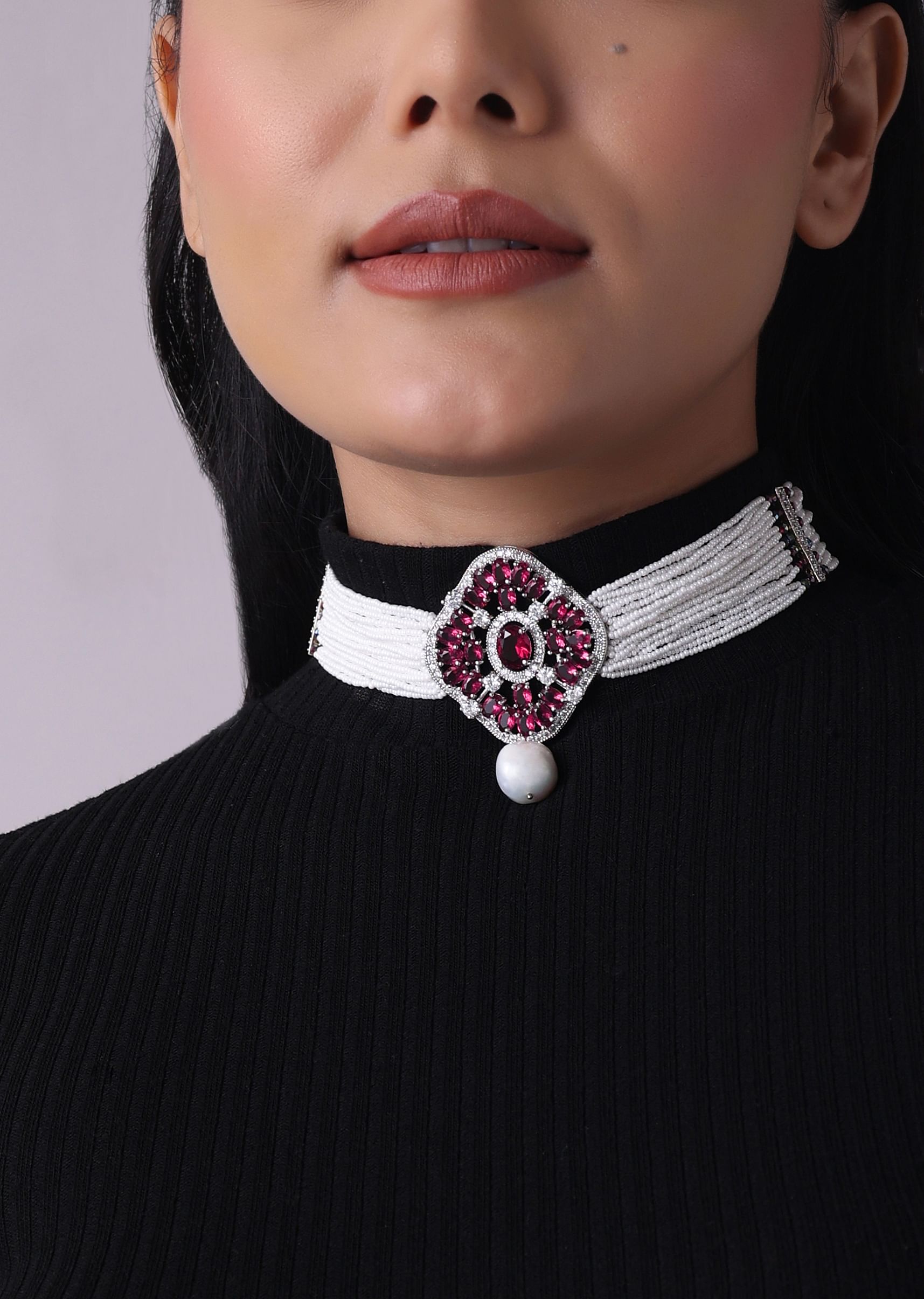 Pearl choker necklace on sale