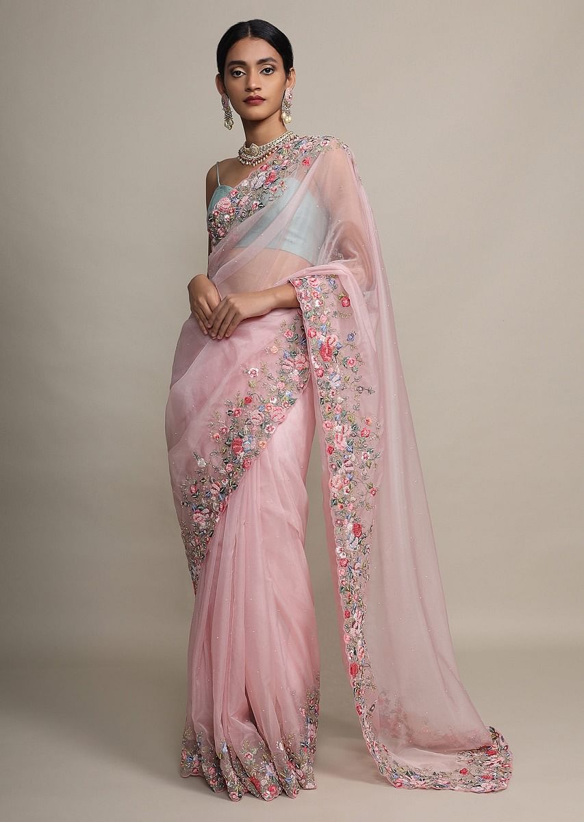 Organza embroidery saree online online
