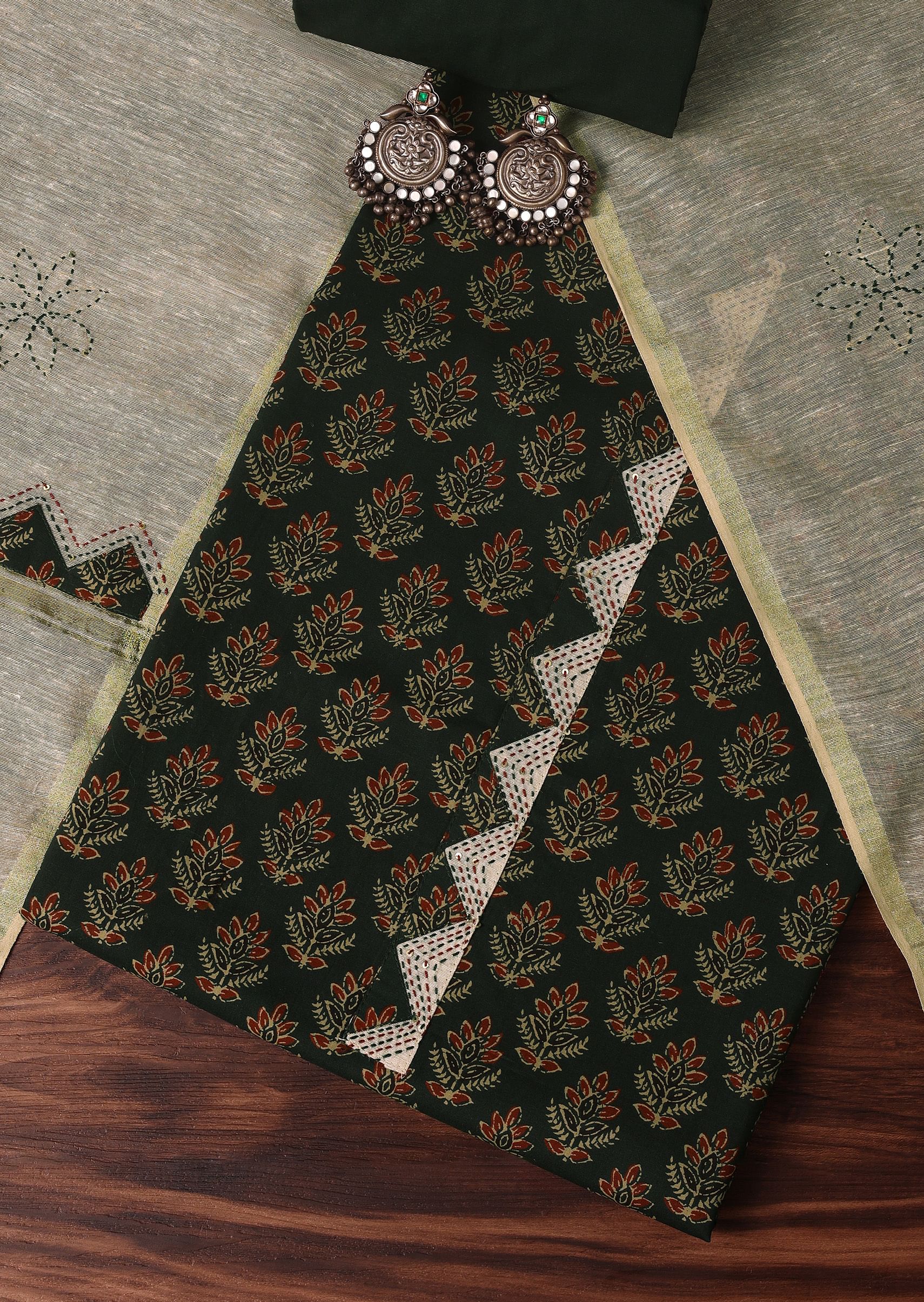 Cotton unstitched dress material online shopping hot sale
