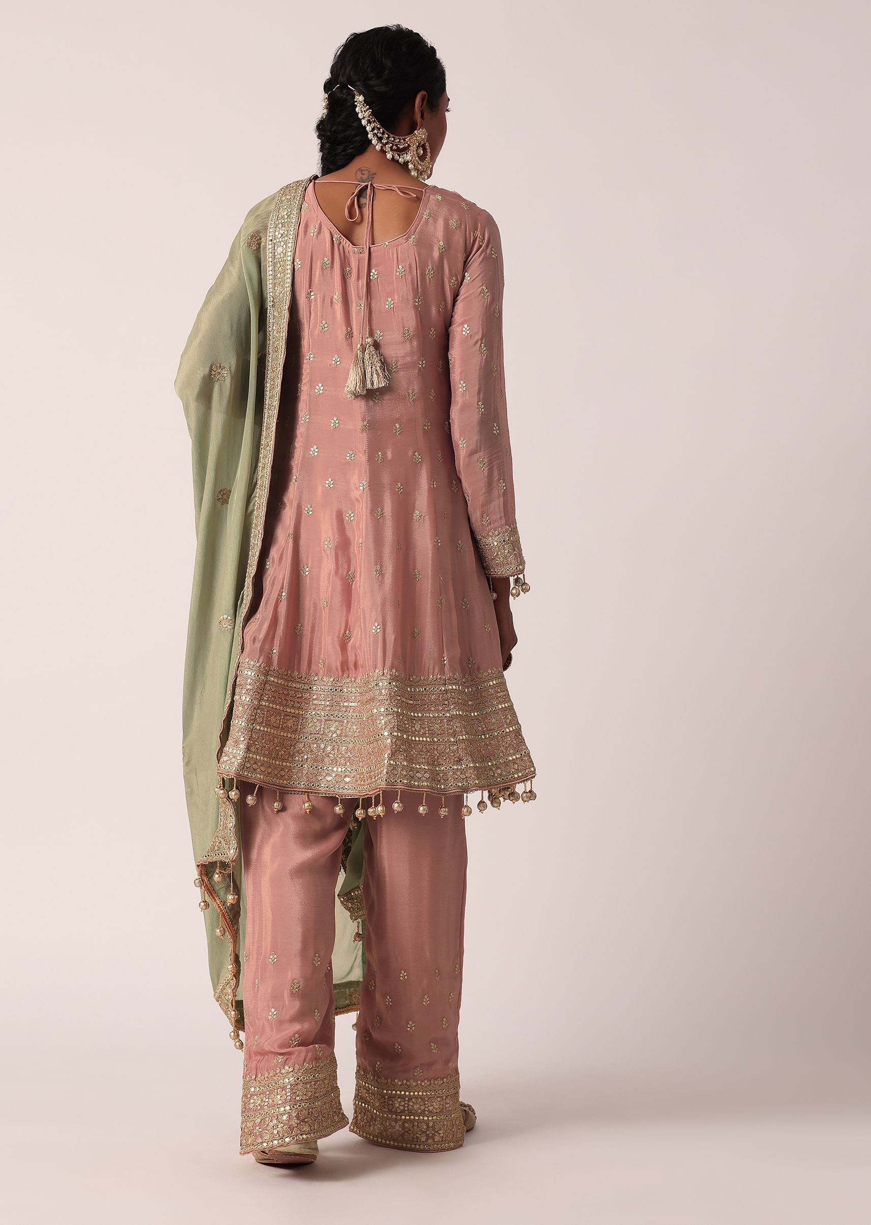 シモンズグランドセール Buy Pink Chiffon Pant Set With Zari Work Clothing