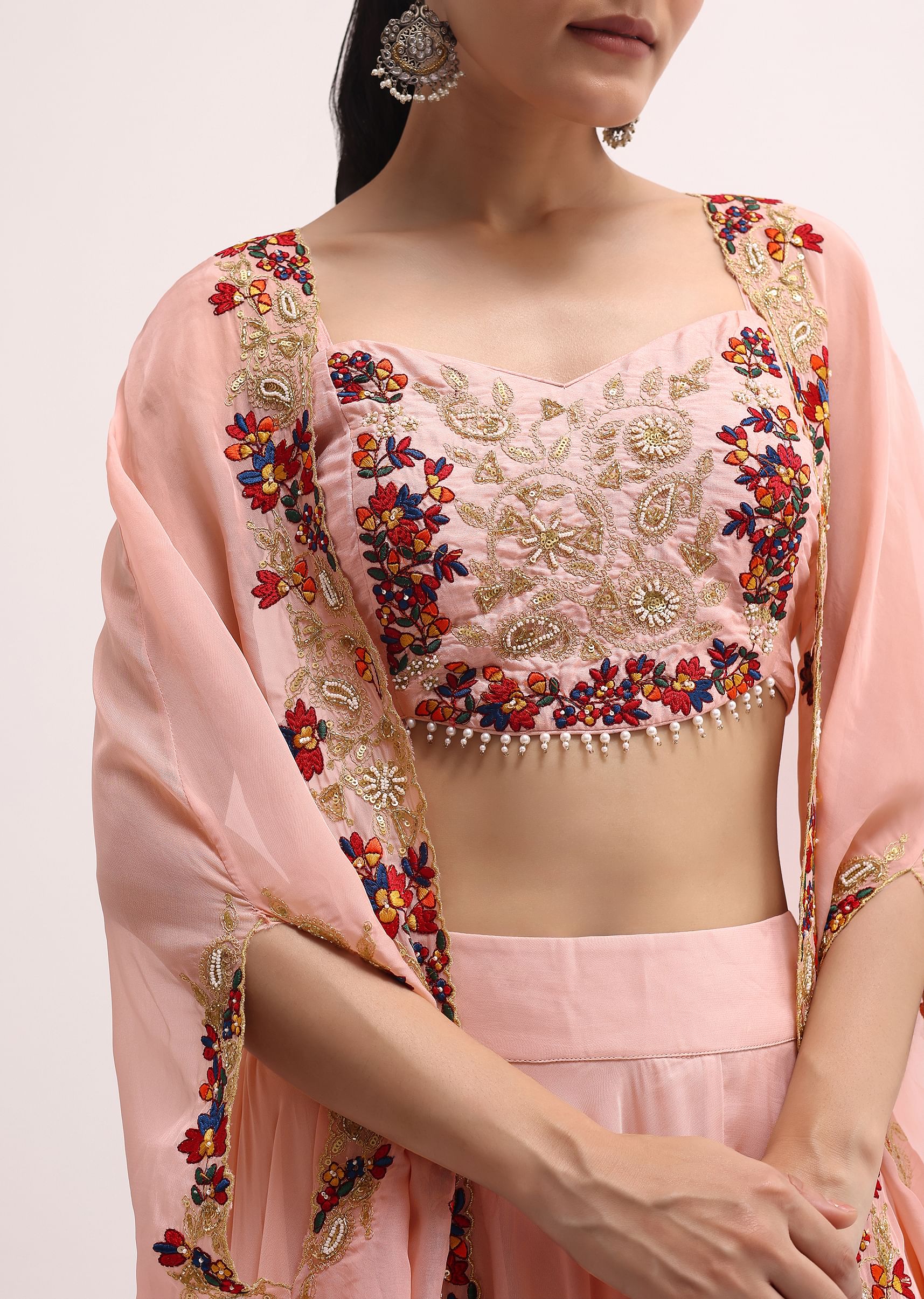 Embroidered skirt pink clearance
