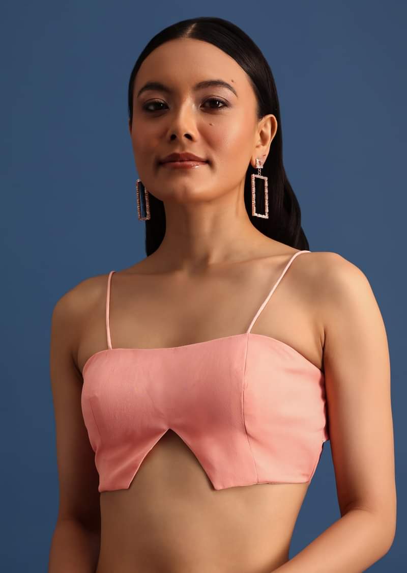 Pink Ombre Georgette Saree In Sequin With Unstitched Blouse