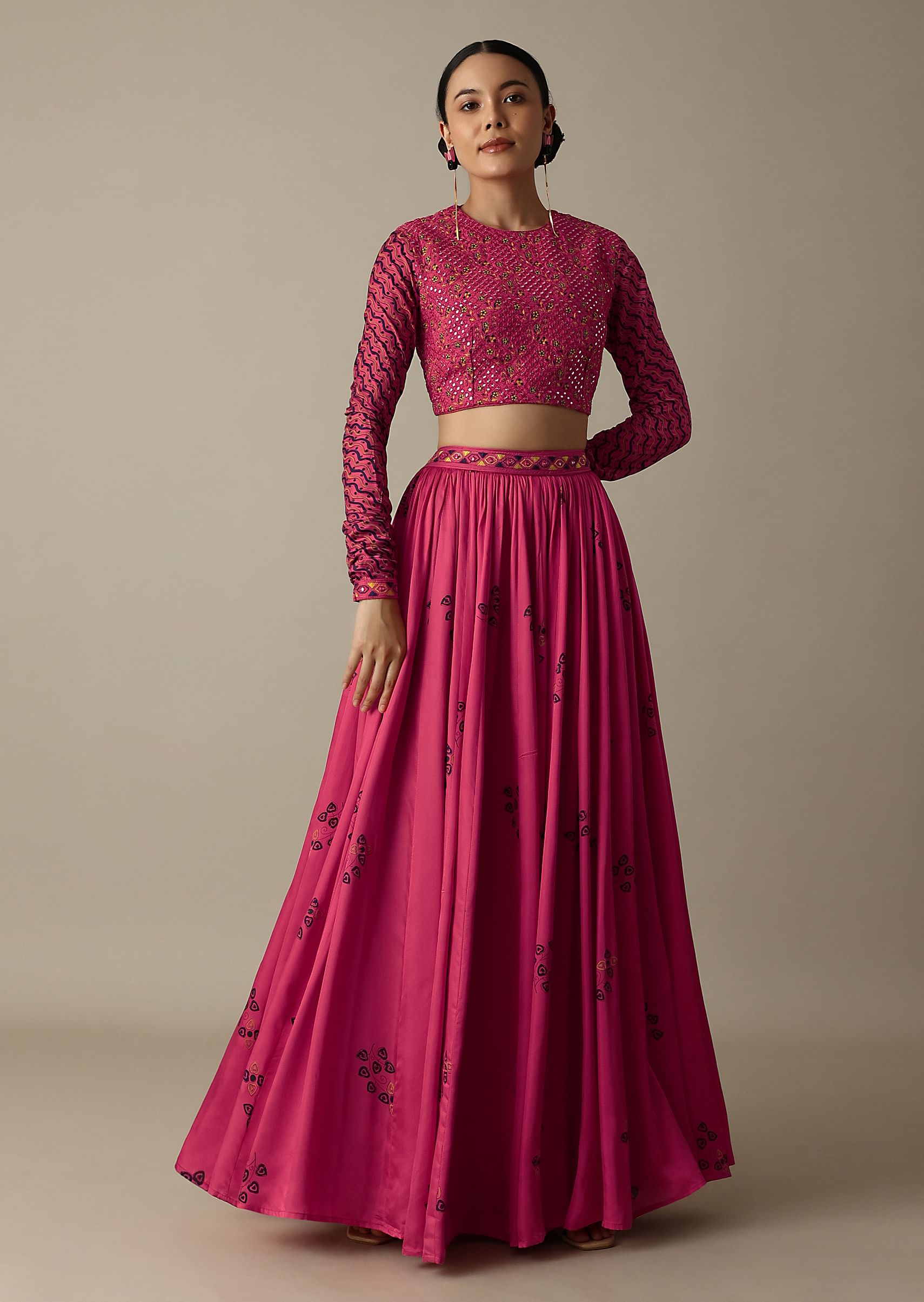High neck top with long skirt top