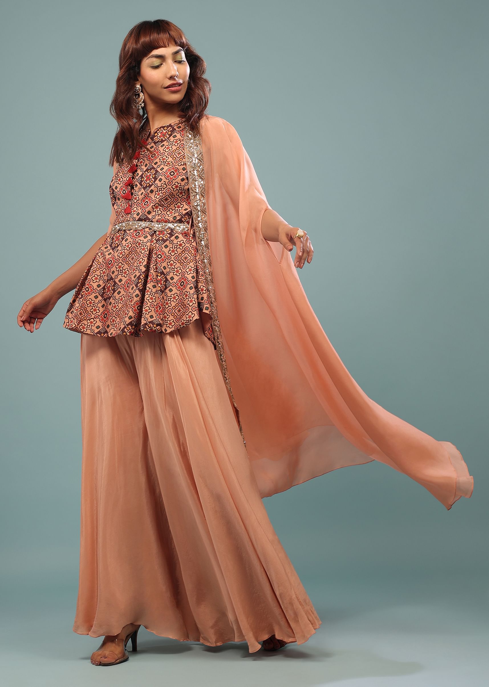 Peach shrug cardigan top