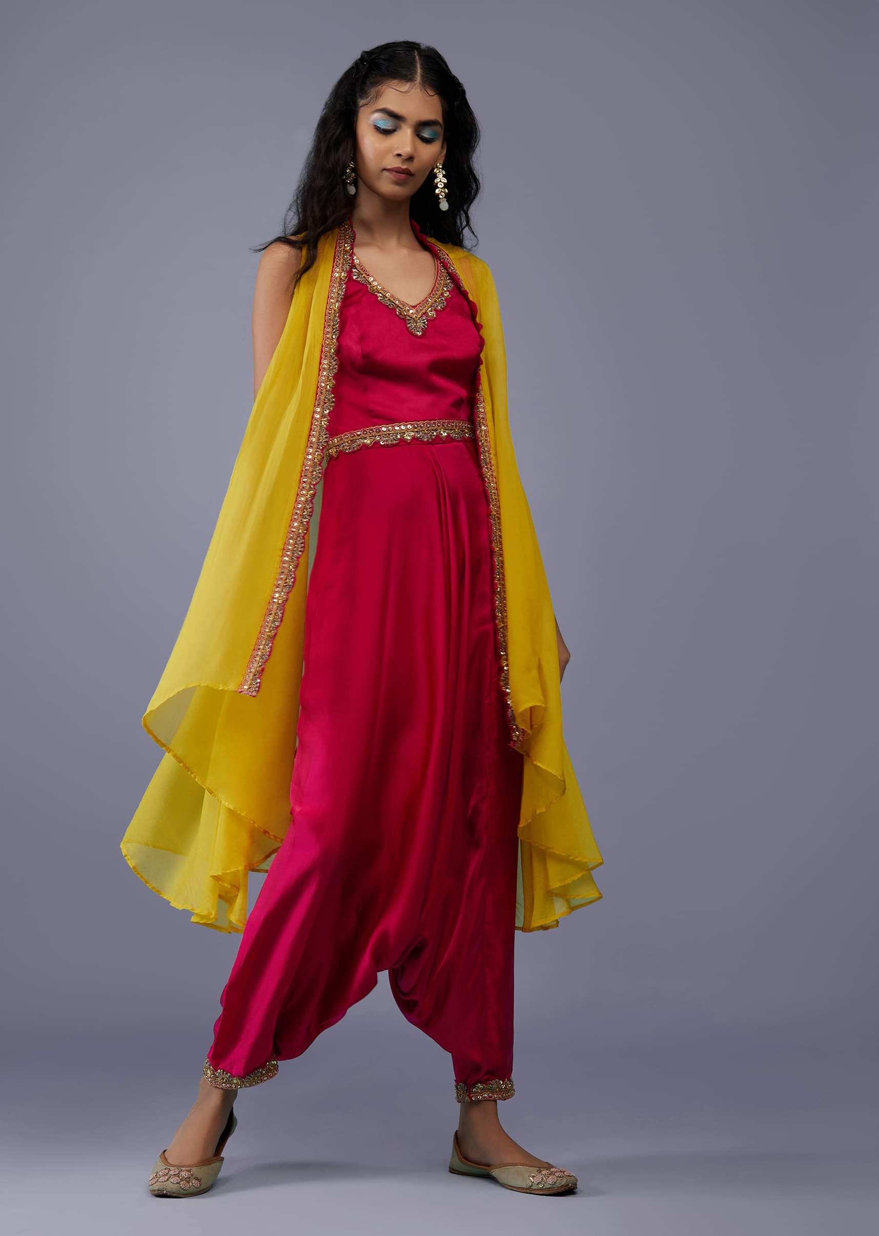 Dhoti salwar suit with shrug shop