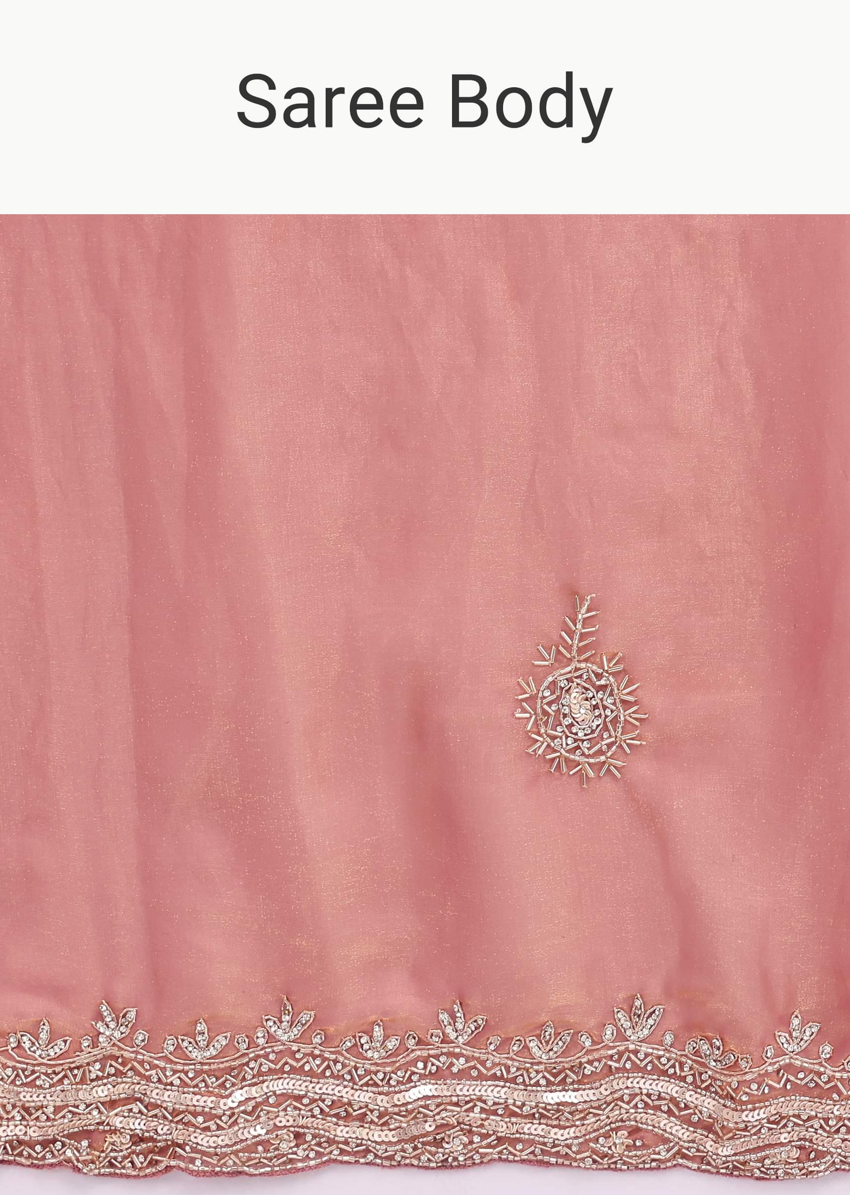 Buy Pink Tissue Saree With Unstitched Blouse