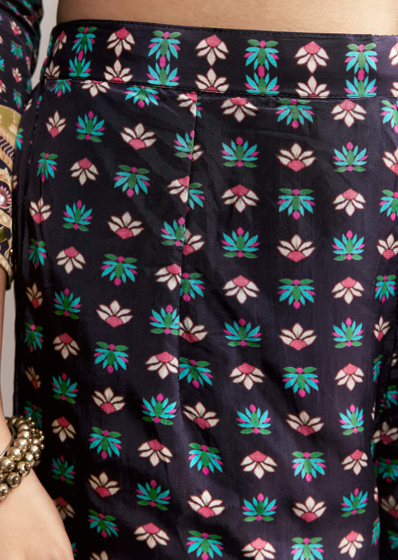 Purple Printed Sharara Set