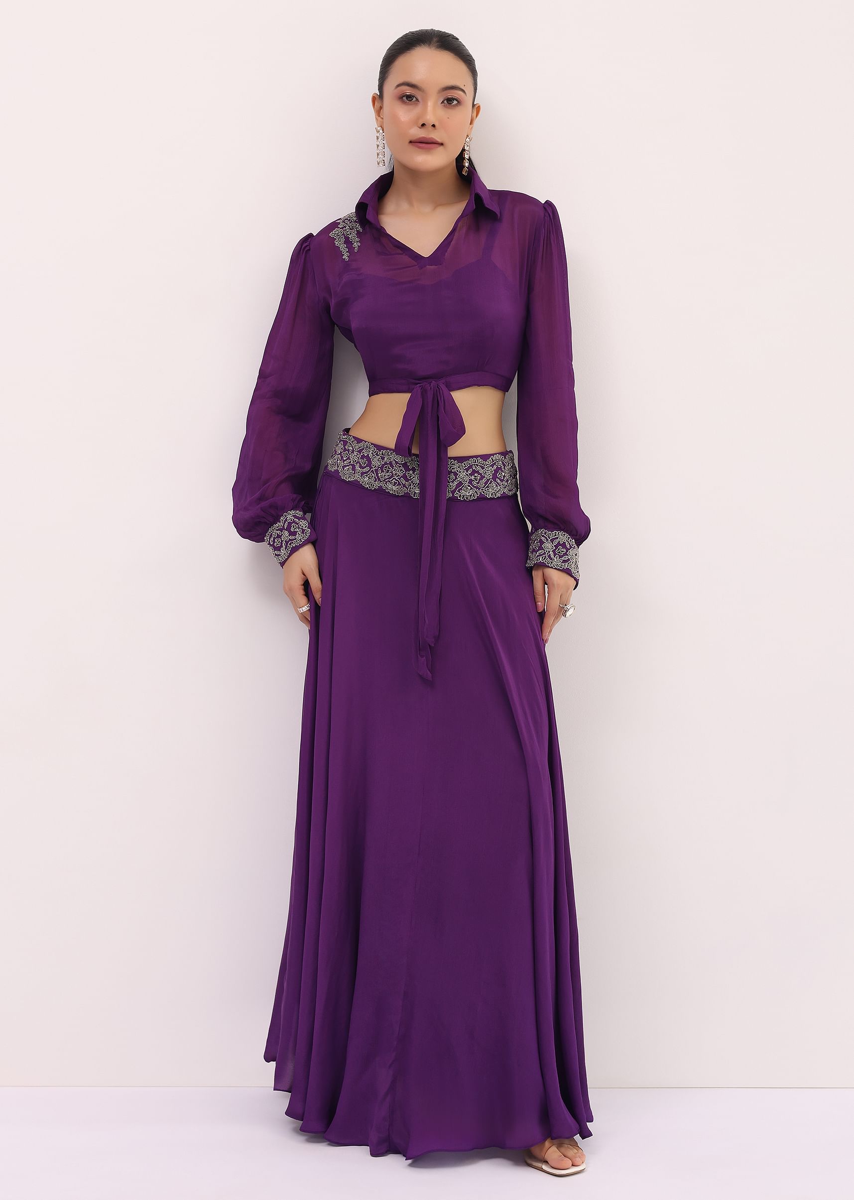 Violet chiffon skirt on sale