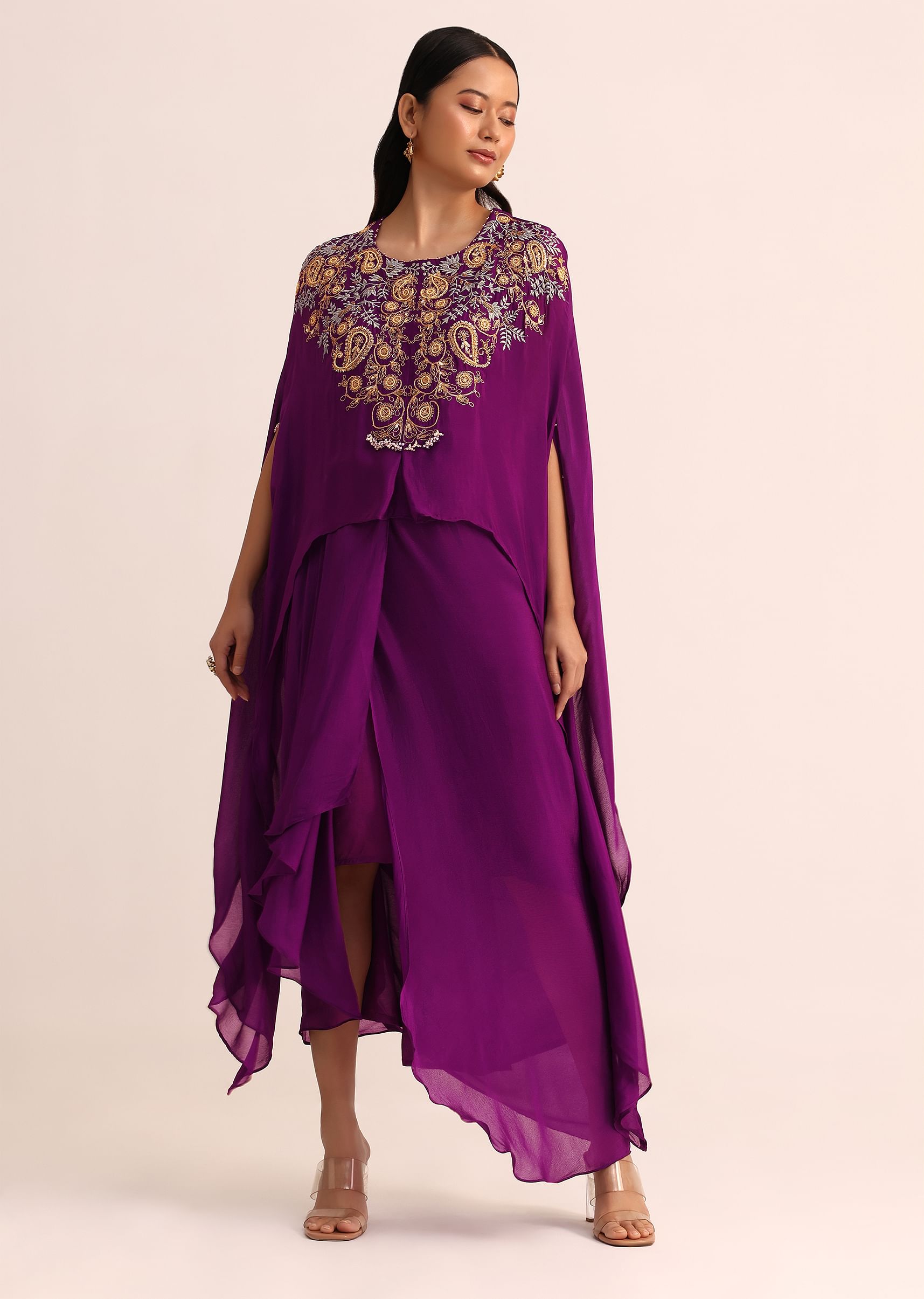 Chiffon embroidered skirt shop