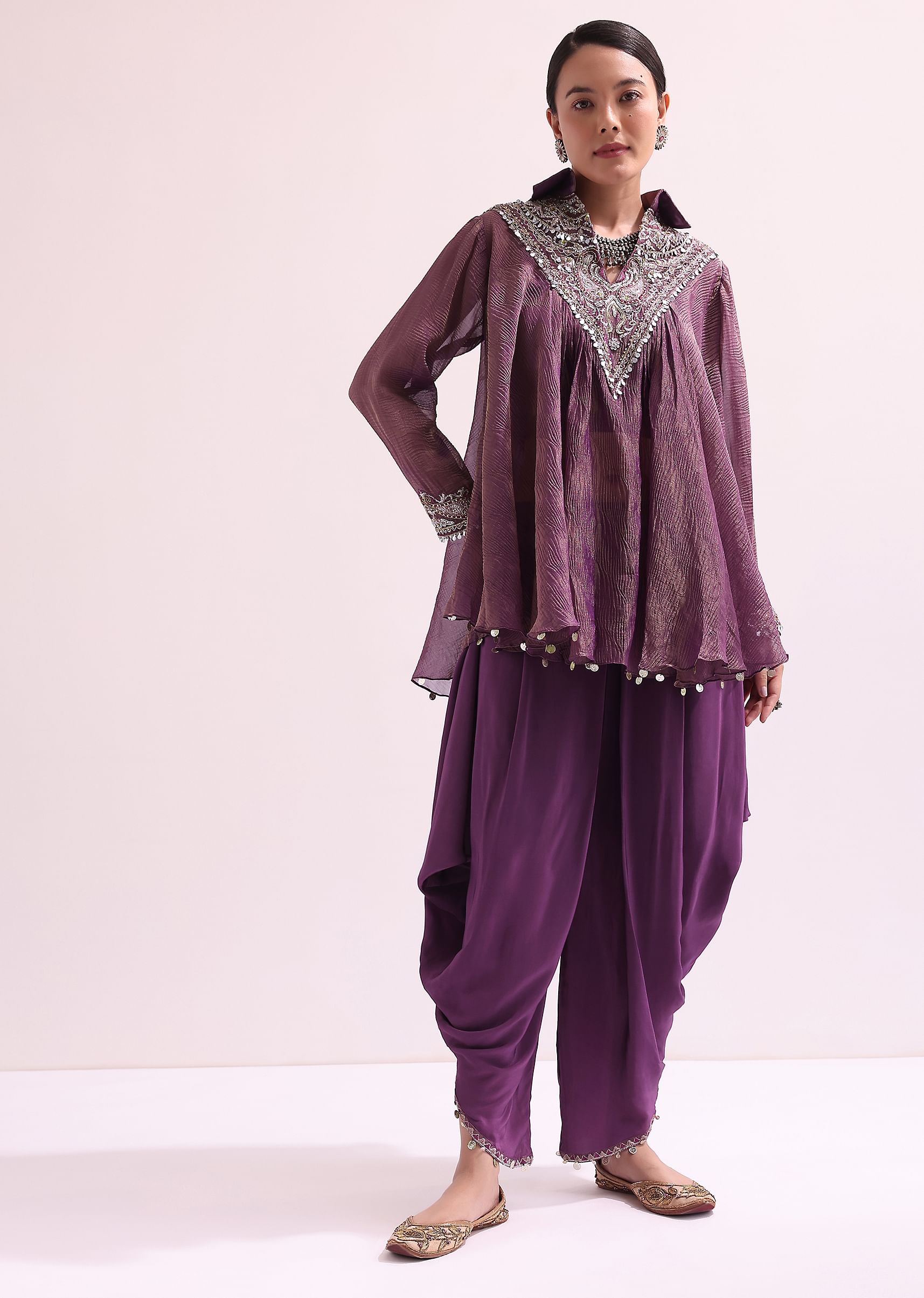 Peplum kurti with dhoti top