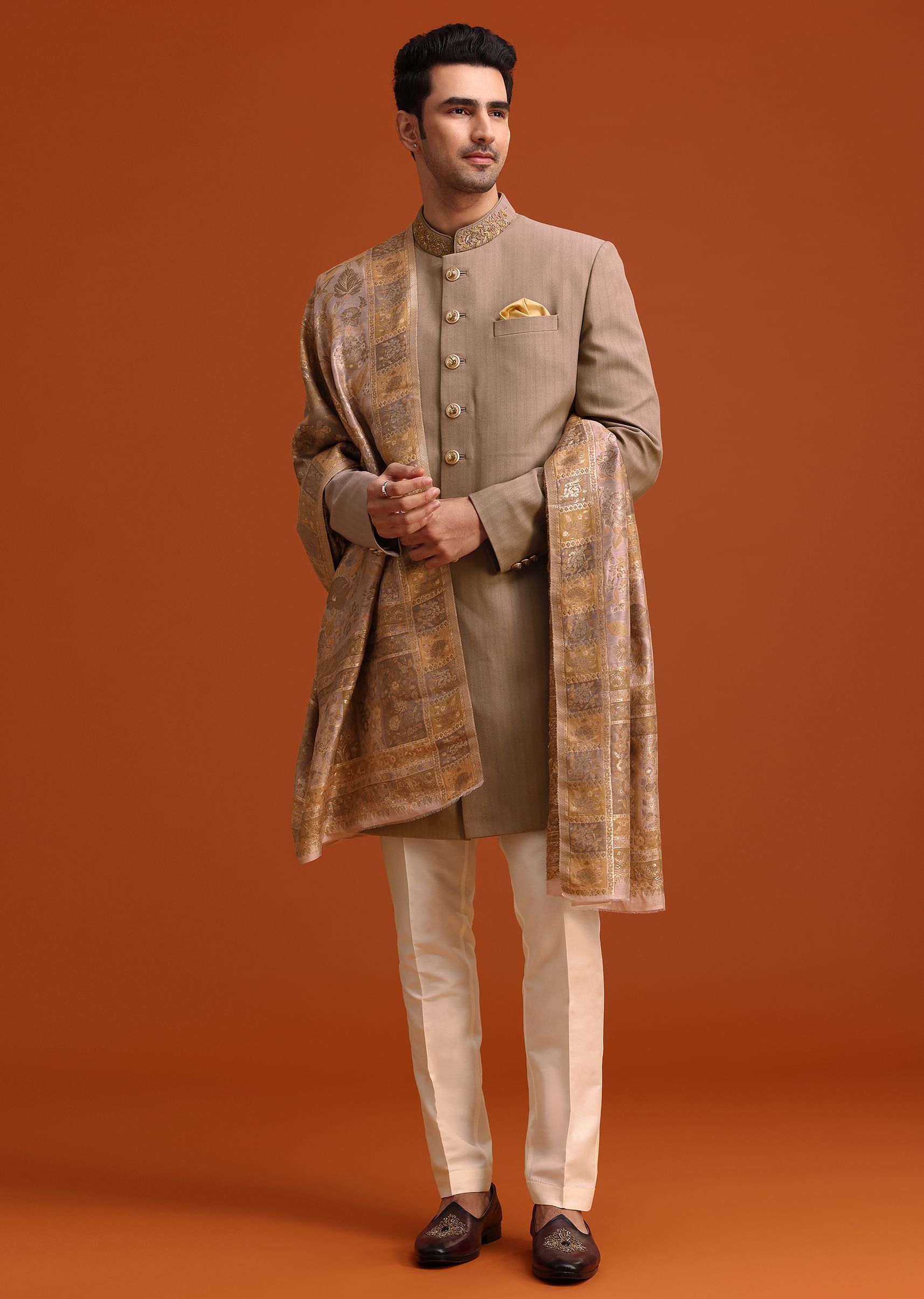 Buy Purple Polyester Hand Embroidered Indo Western Set With Dupatta KALKI Fashion Global