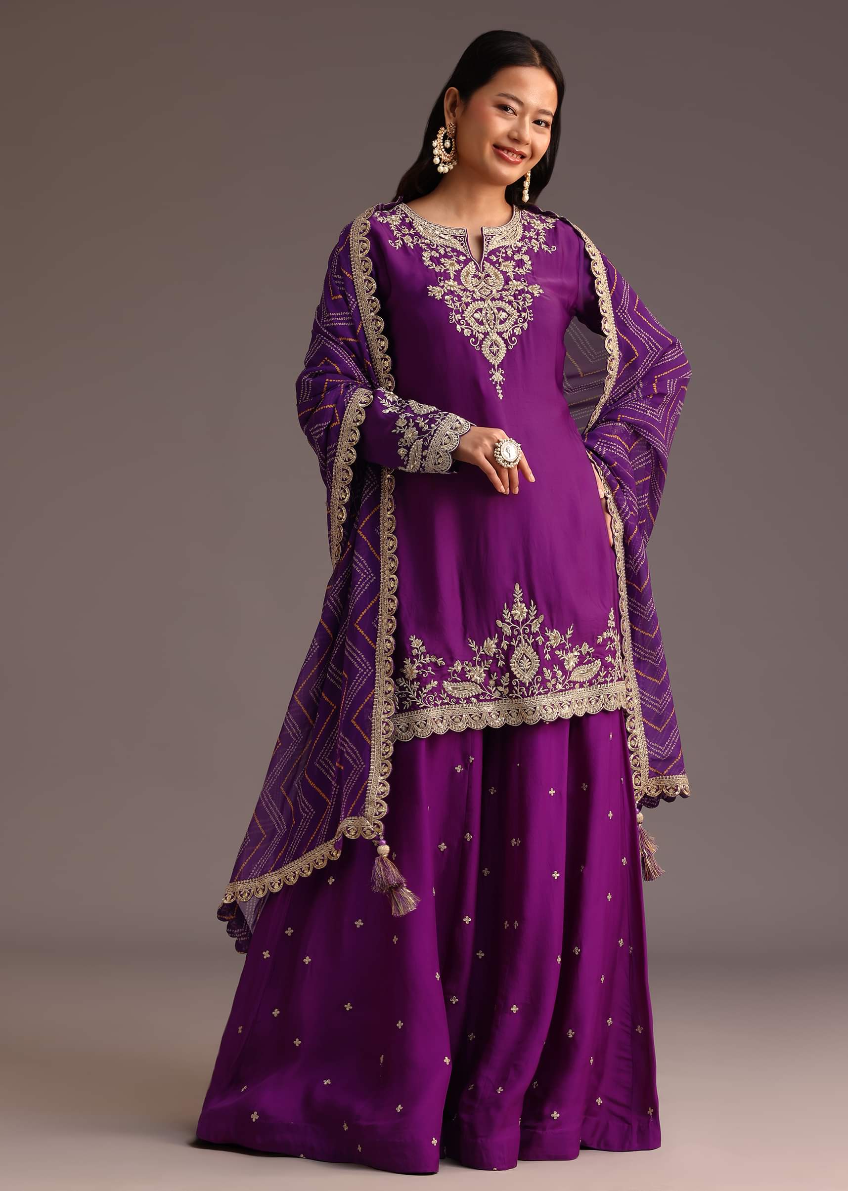 Purple palazzo suit outlet