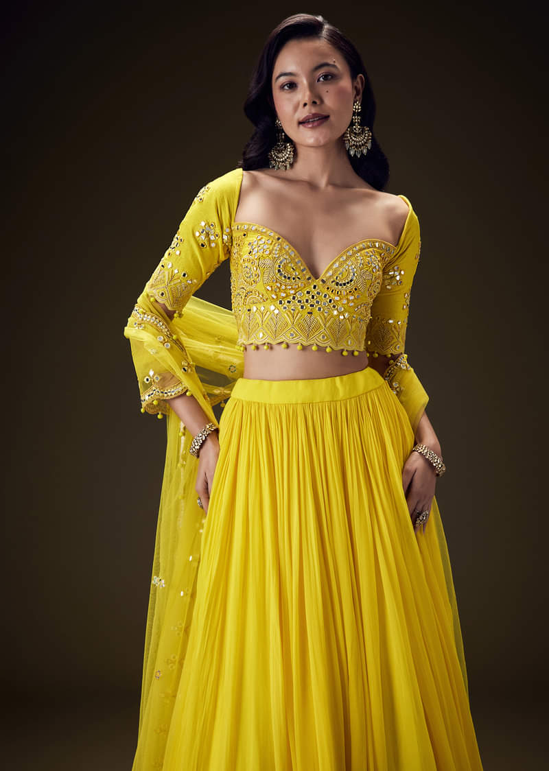 mirror work choli