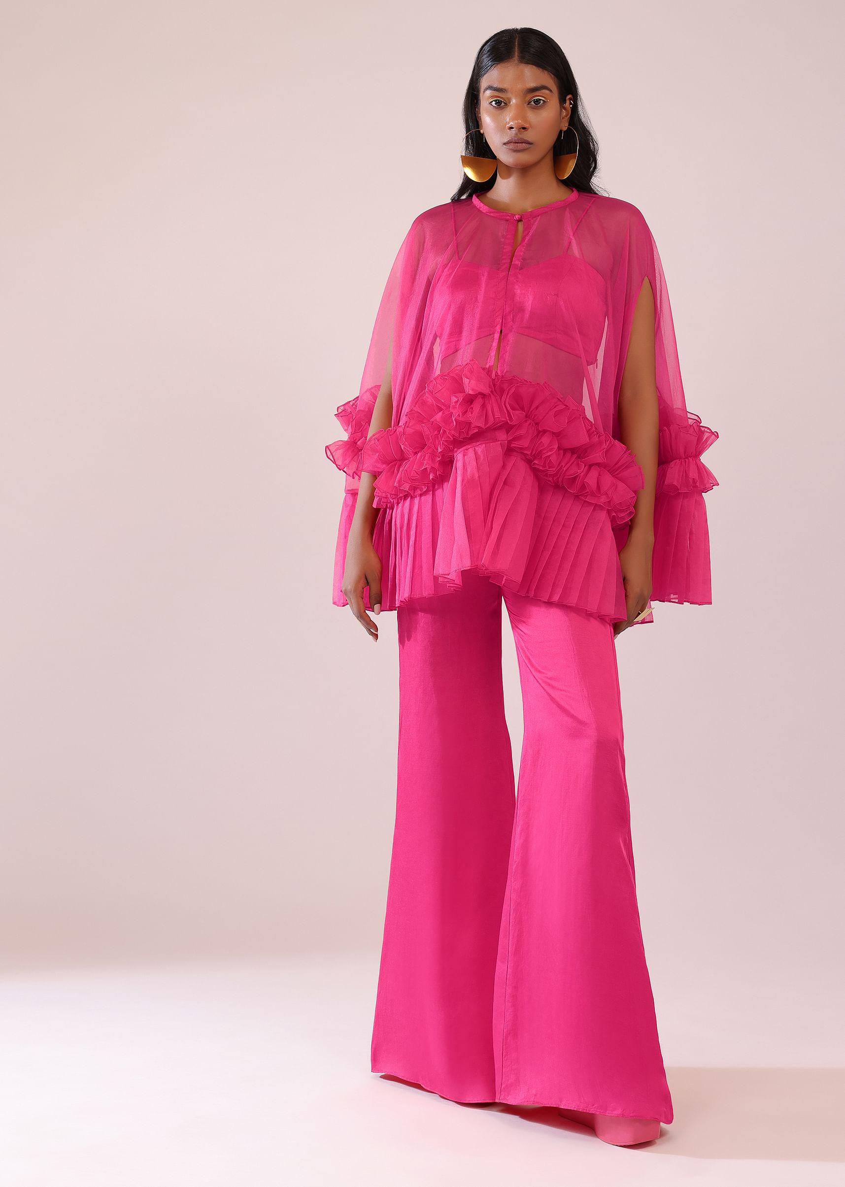 Pink frill jacket hotsell