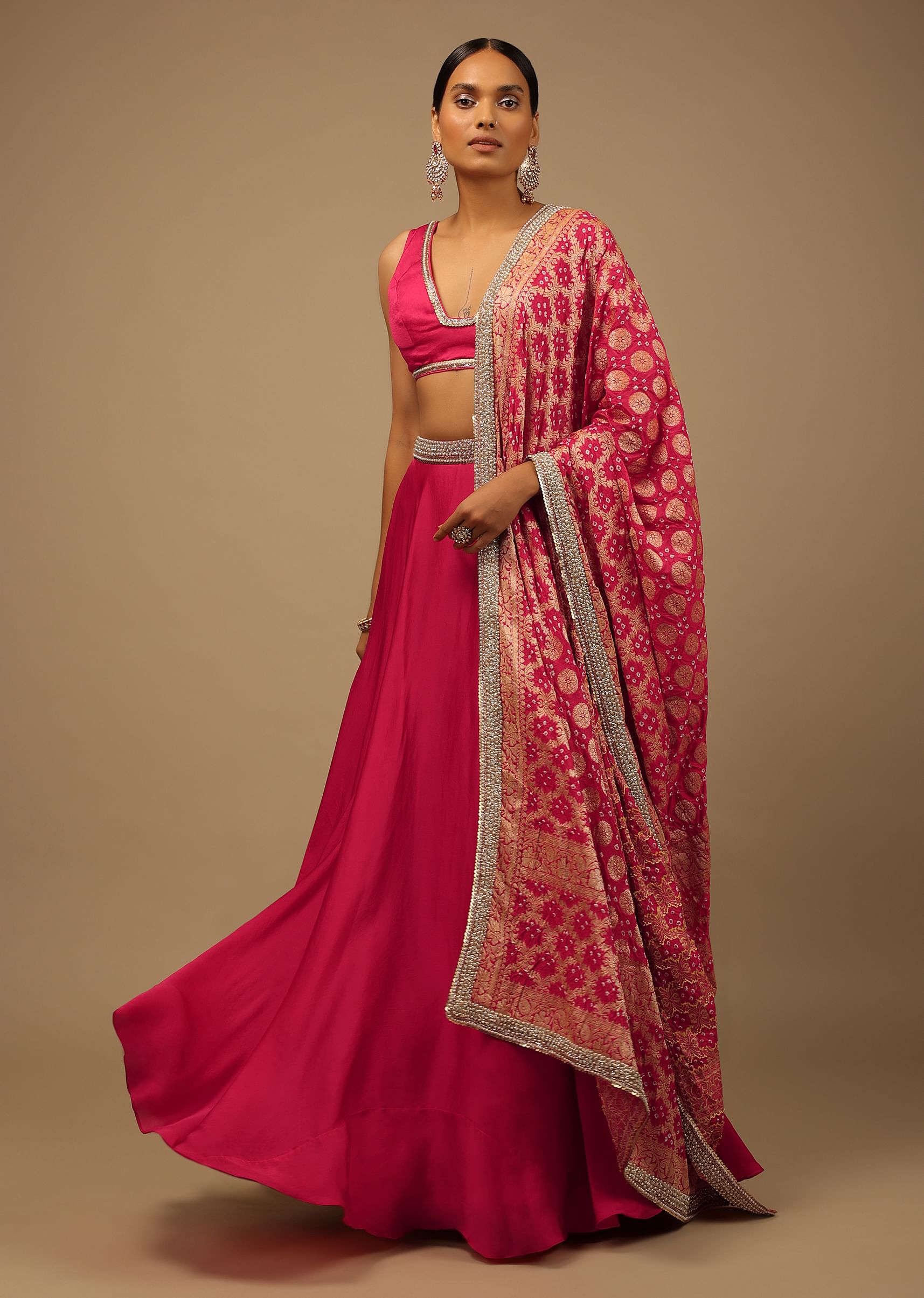 Hot pink brocade skirt clearance