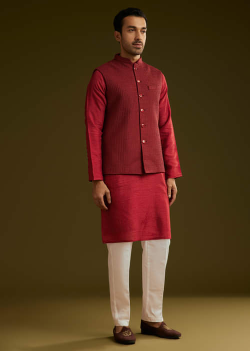 red-rayon-kurta-jacket-set-sg310116-1.jpg