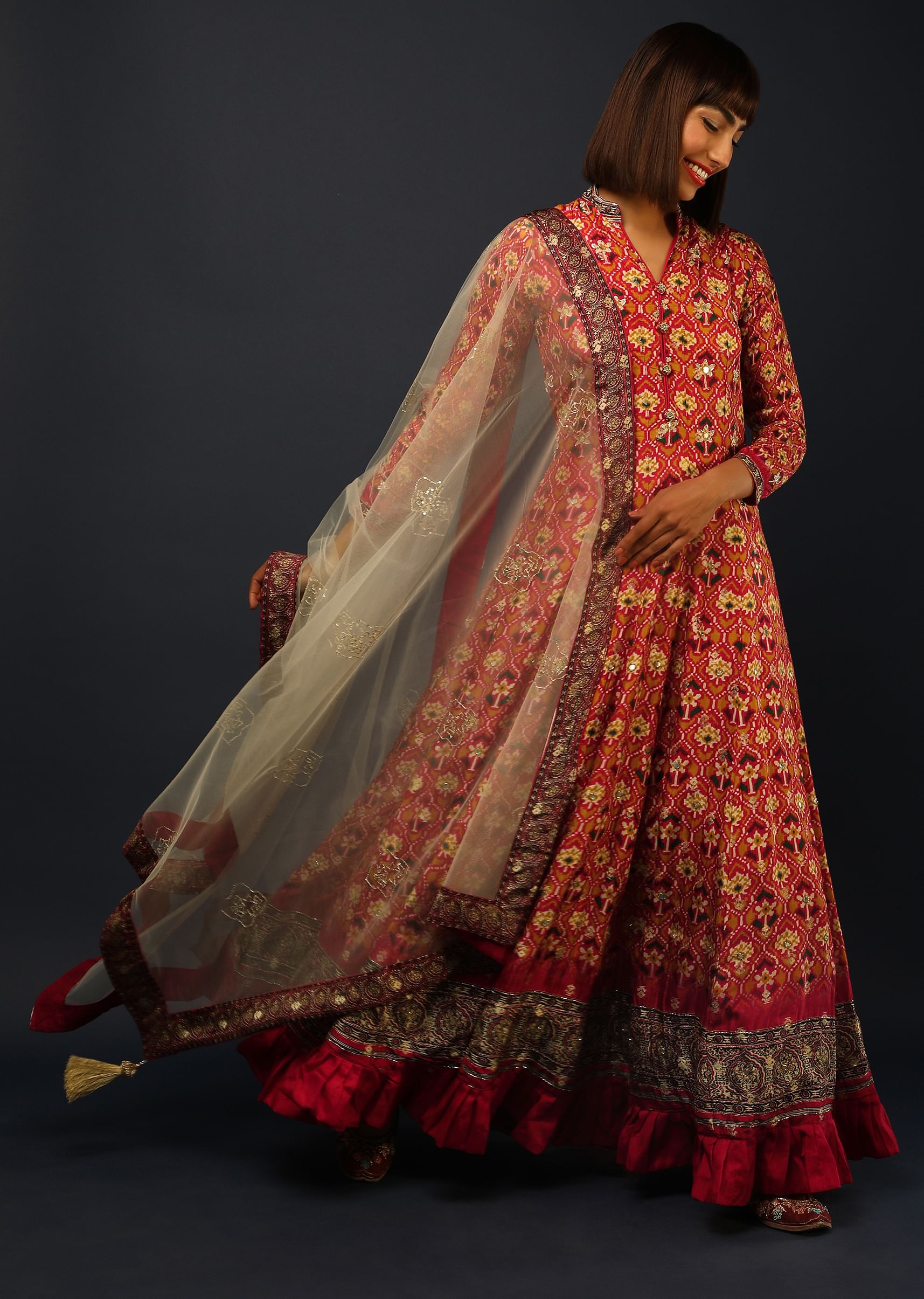 Brocade anarkali suits clearance