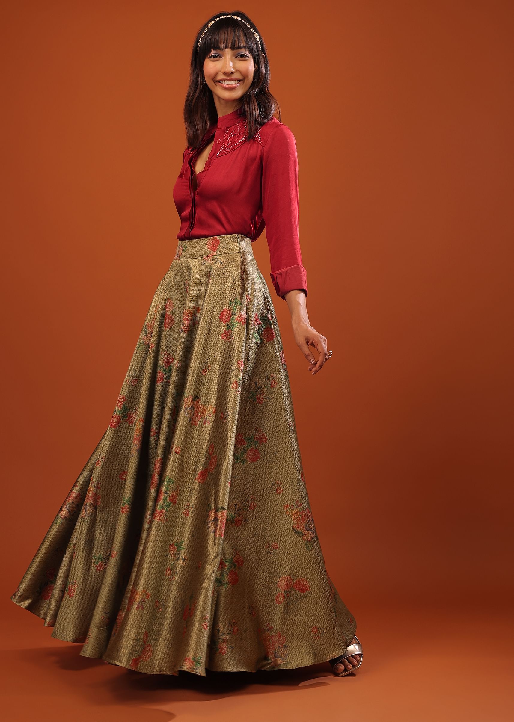 Brocade skirts with shirts online