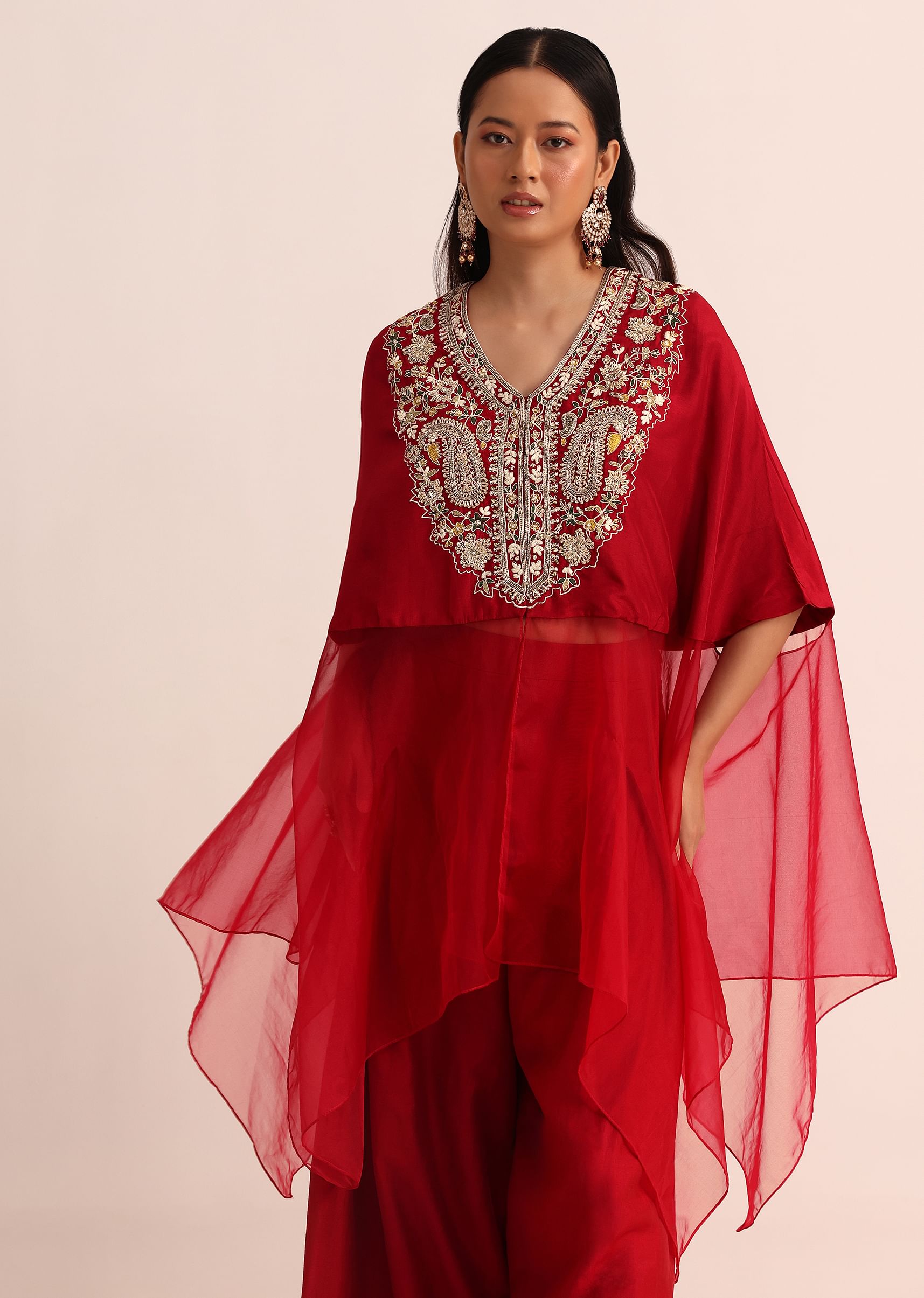 Cape top dress with palazzo clearance