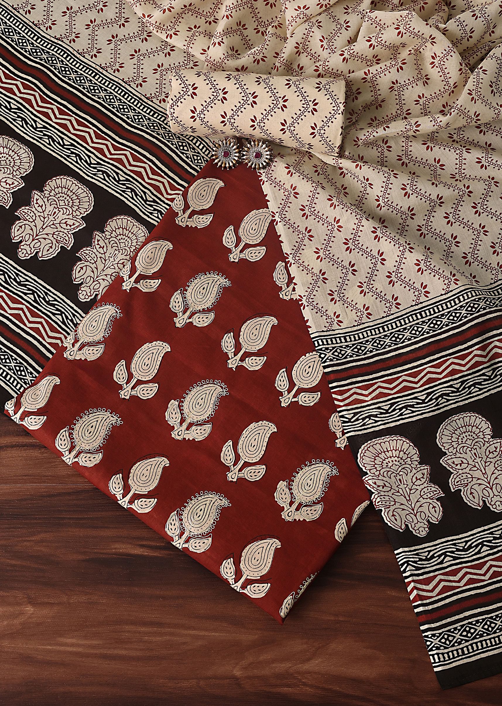 Unstitched cotton dress material outlet