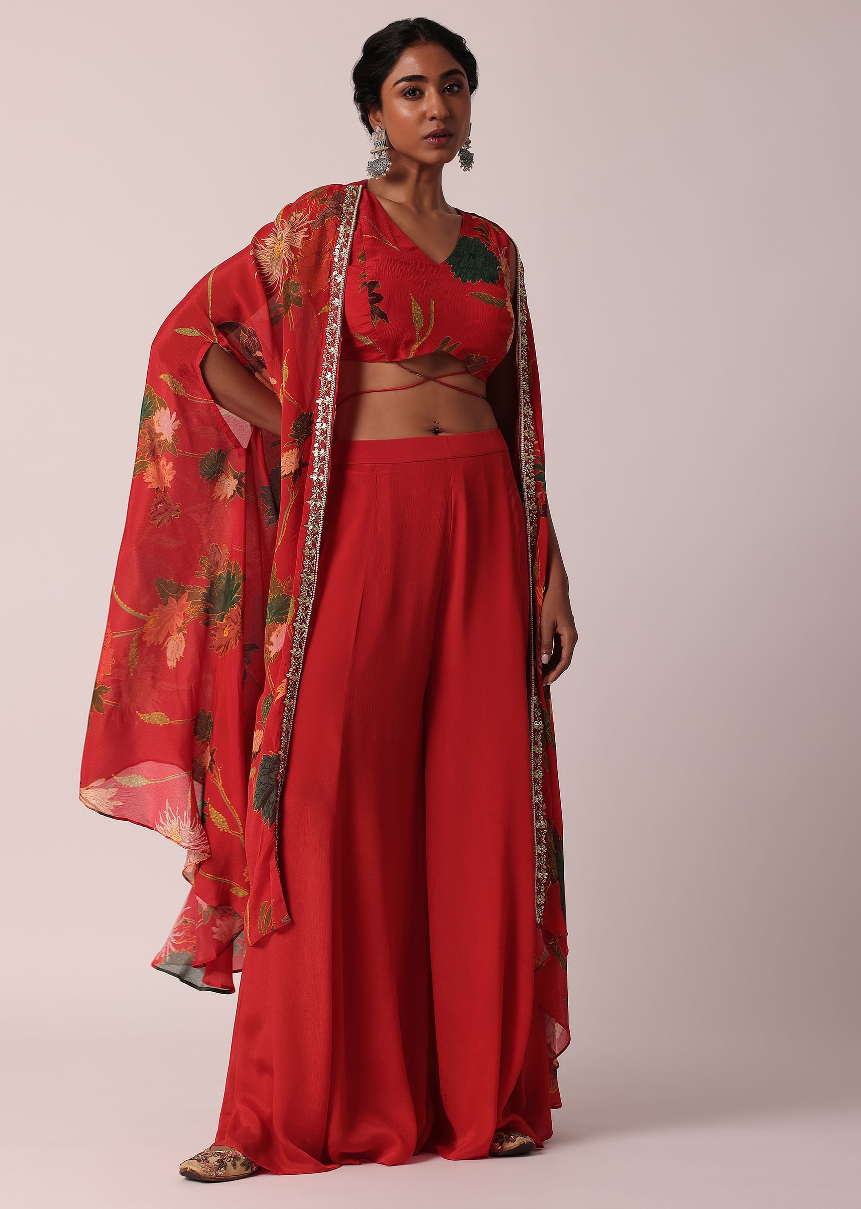 Red chiffon jacket shop