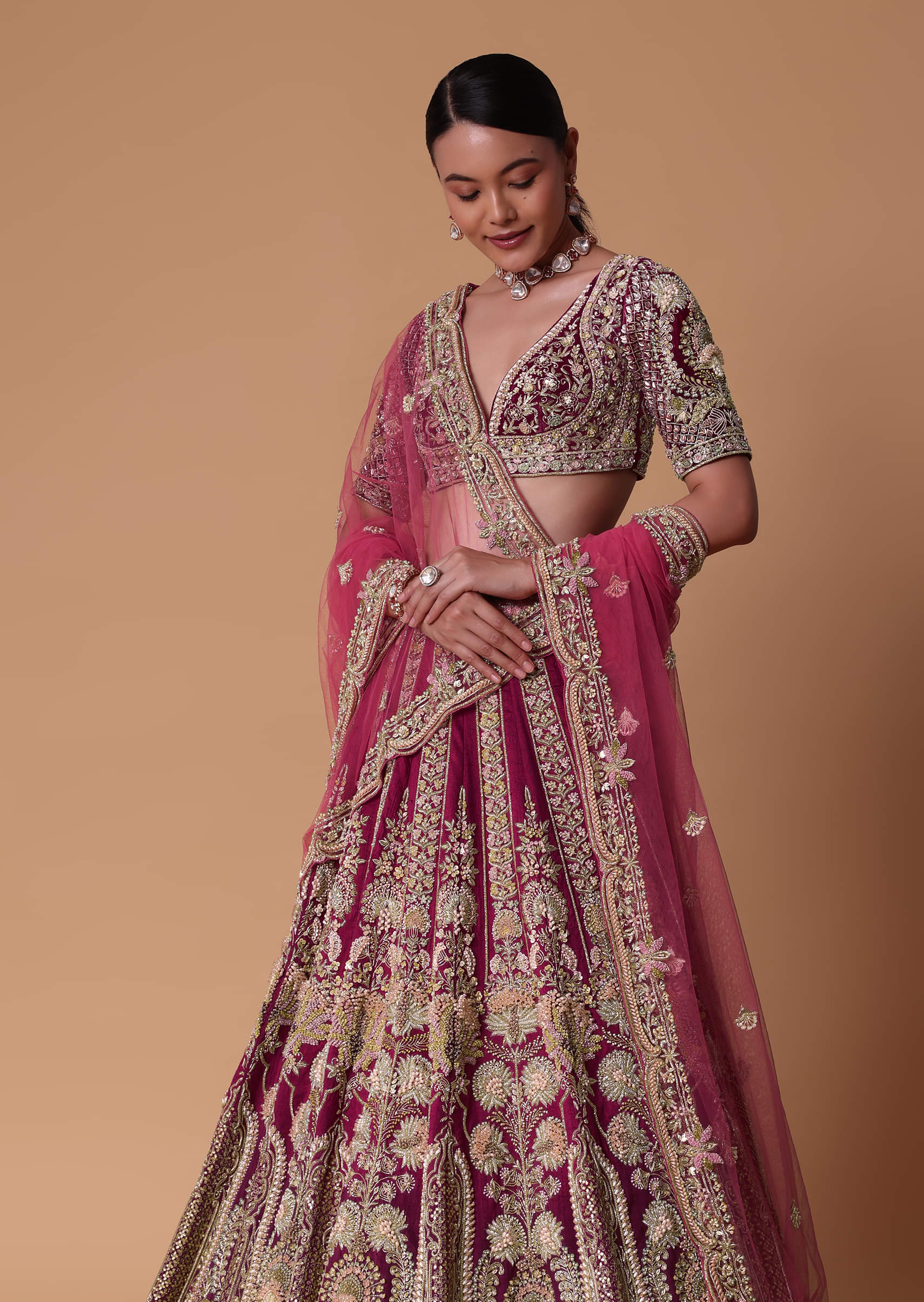 Bridal zardosi lehengas cheap