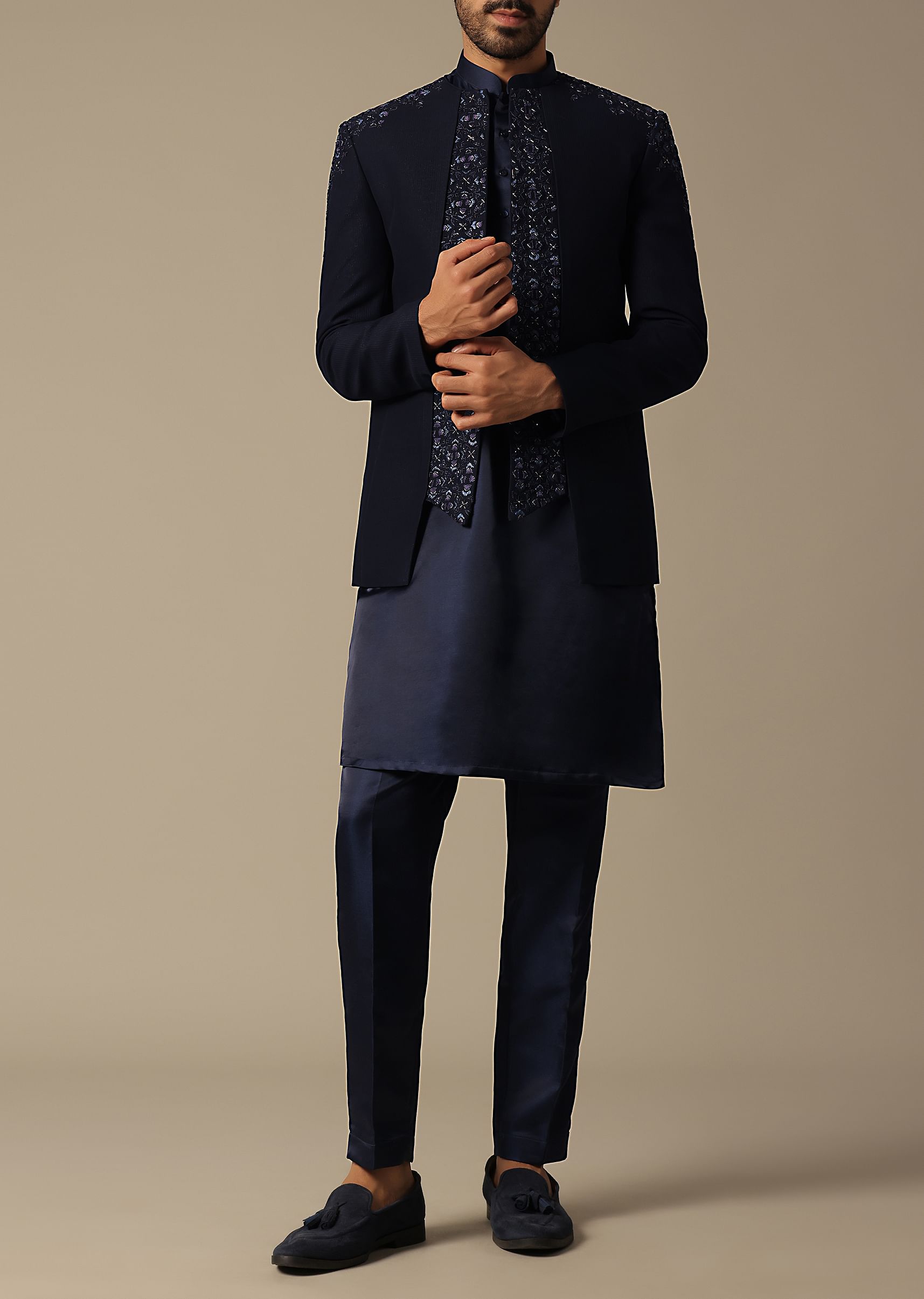 Buy Regal Blue Sherwani Jodhpuri Set KALKI Fashion India