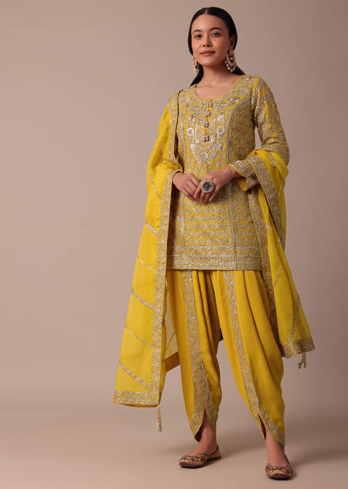 Frock Dhoti Salwar Latest Punjabi Designer Suits 2018 Buy Yellow