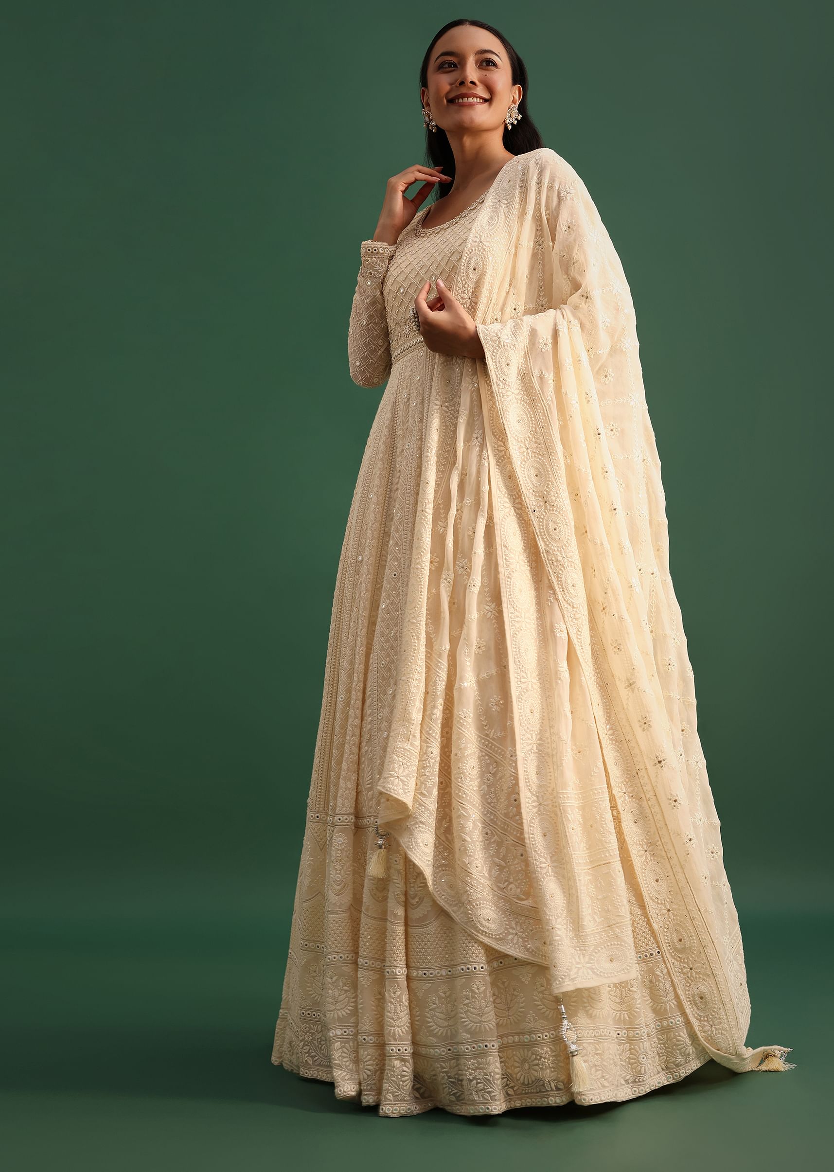 Off white color frock suit 2025