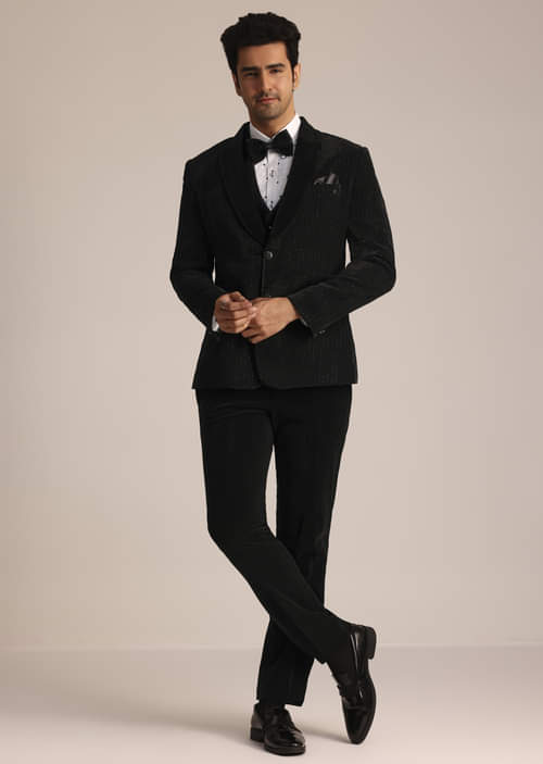Buy Black Tuxedo Suit With Classic Bow Tie