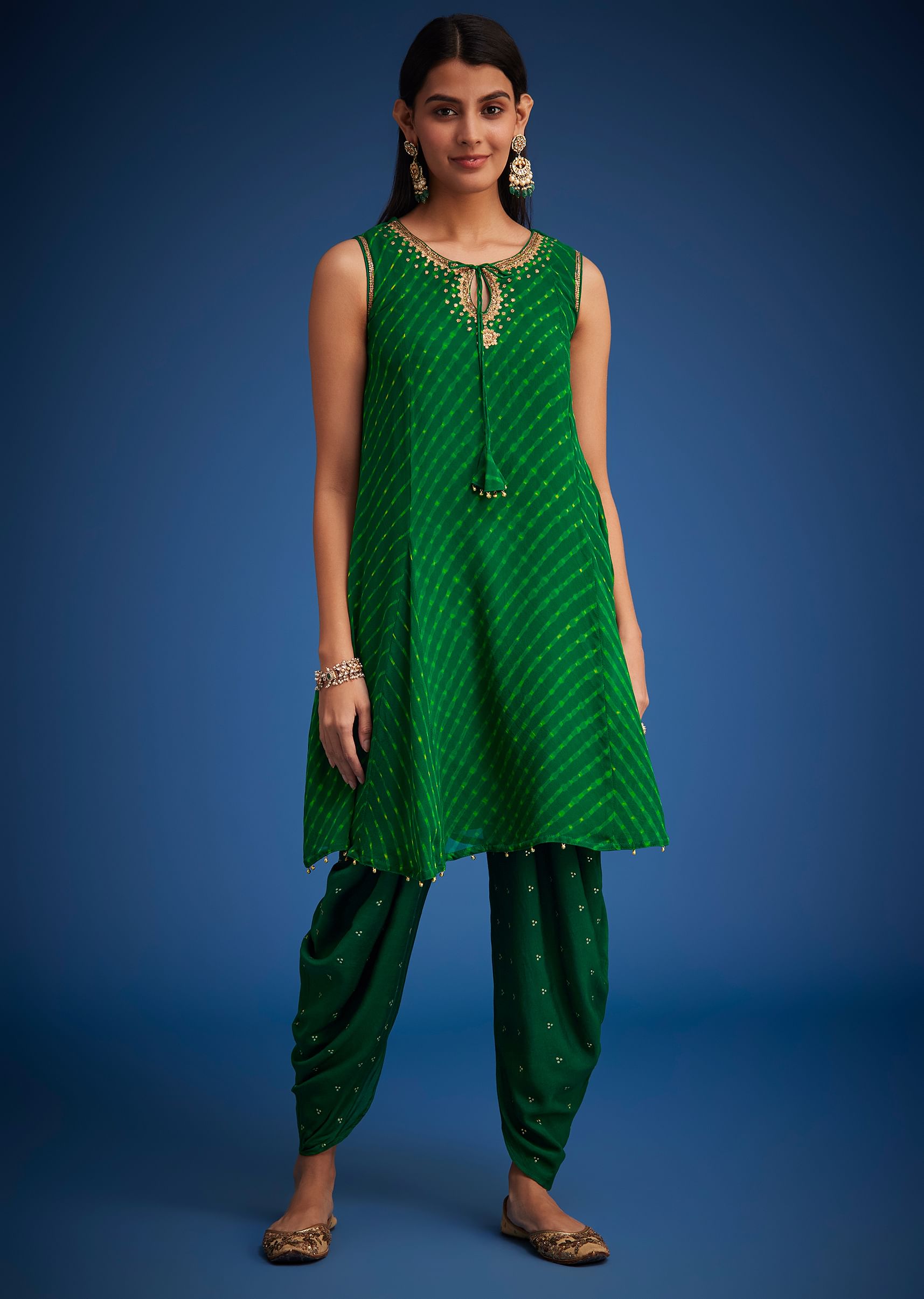 Buy Mint Nehru Jacket And Kurta Set With Resham And Mirror