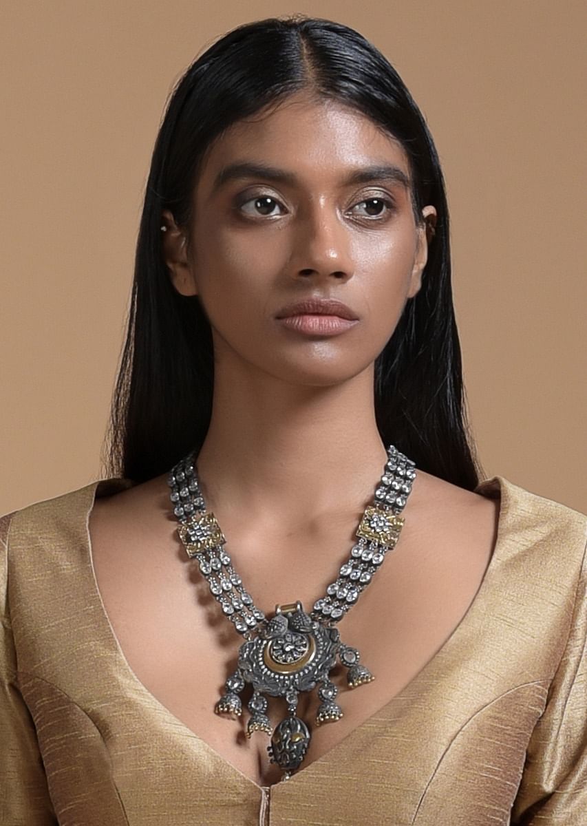 Buy Silver Plated Long Necklace In Authentic Tribal Look Buy Silver Plated Long Necklace In Authentic Tribal Look