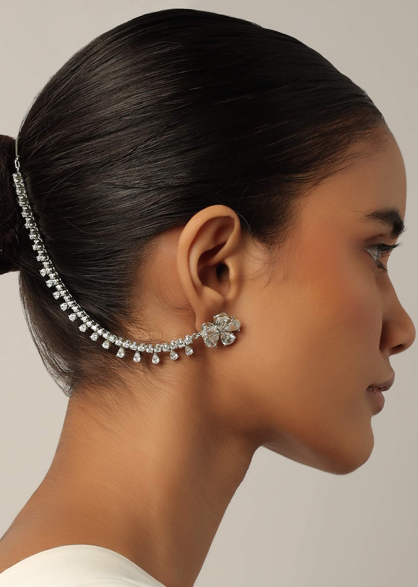 Ear chain silver discount
