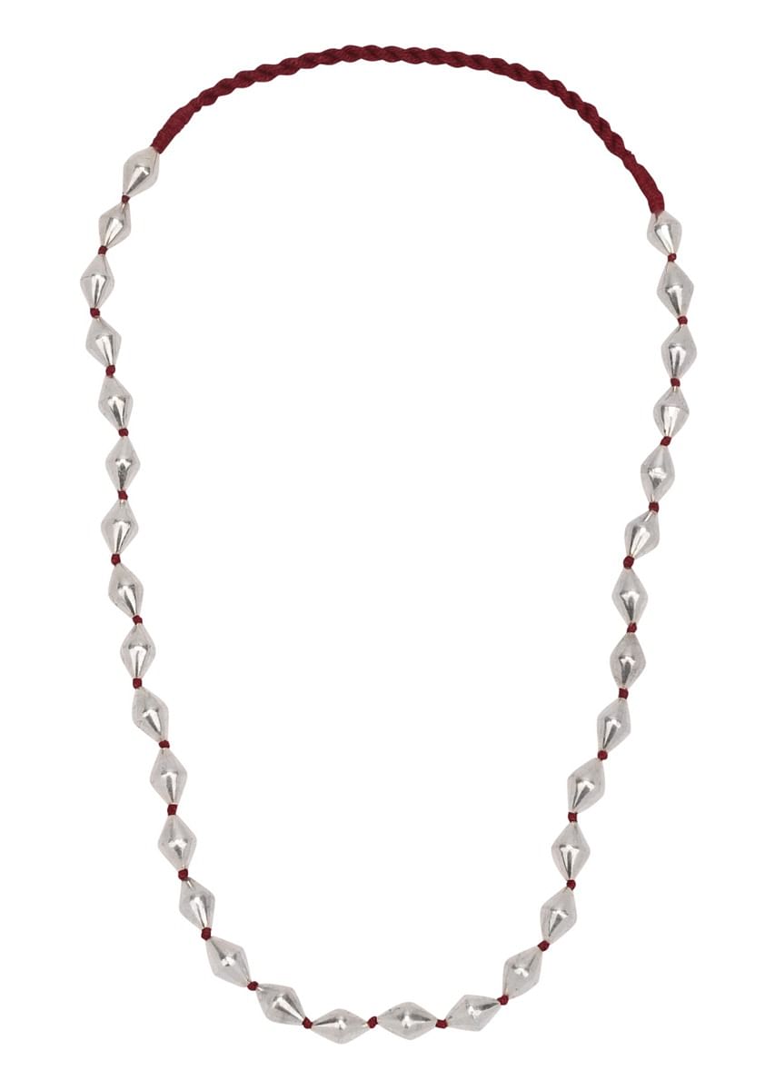 Buy Silver Necklace Adorned With Beads Made In Sterling Silver By Sangeeta Boochra