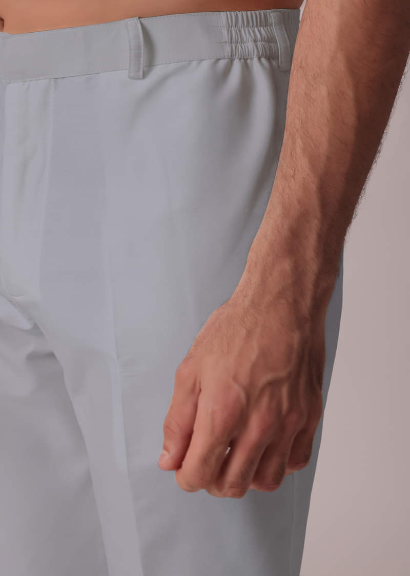 Stylish Grey Short Kurta With Embroidered Matching Bandi