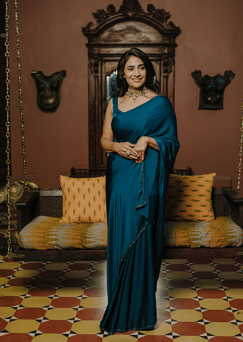 Teal blue silk blouse new arrivals