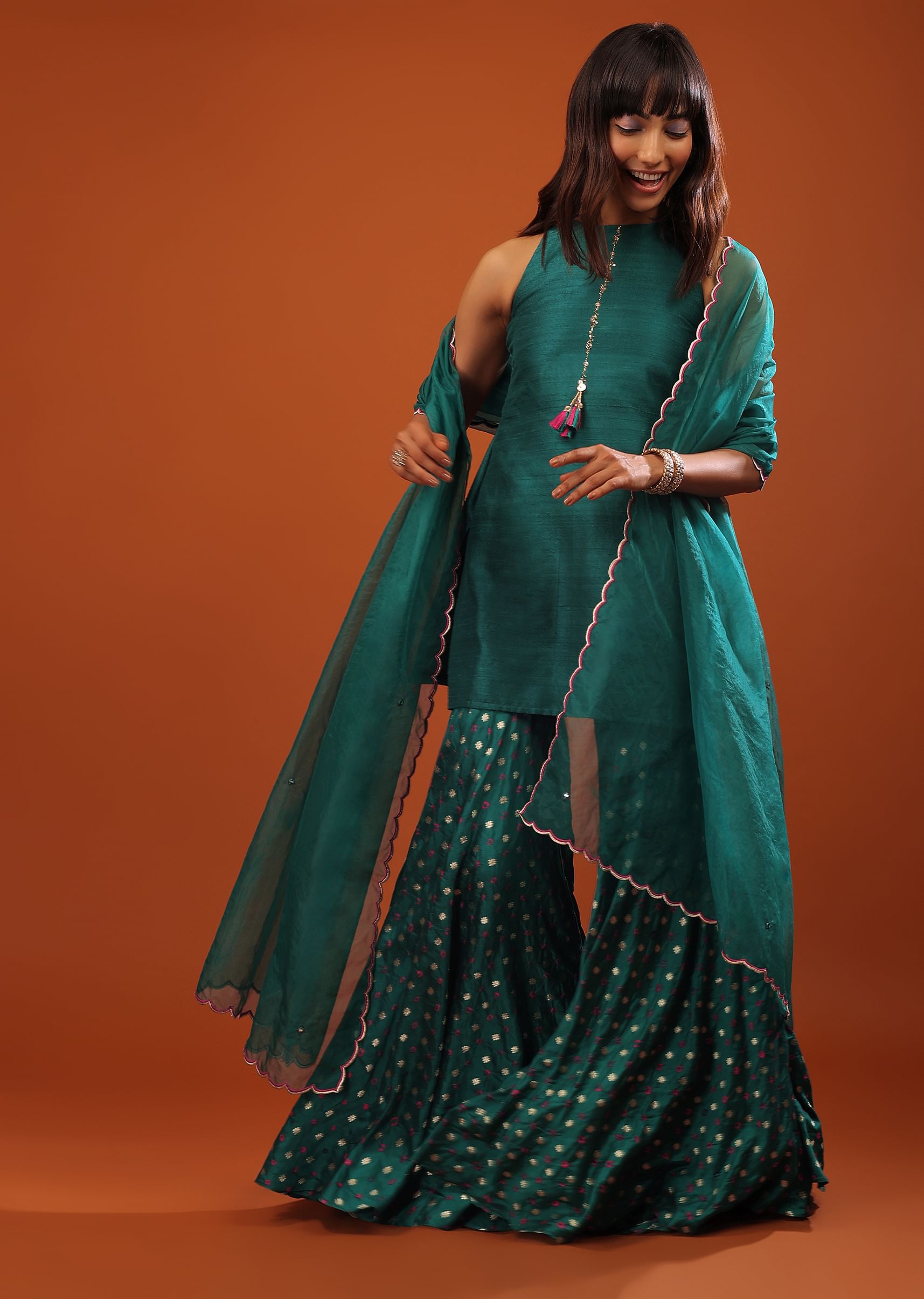Silk sharara suit 2025