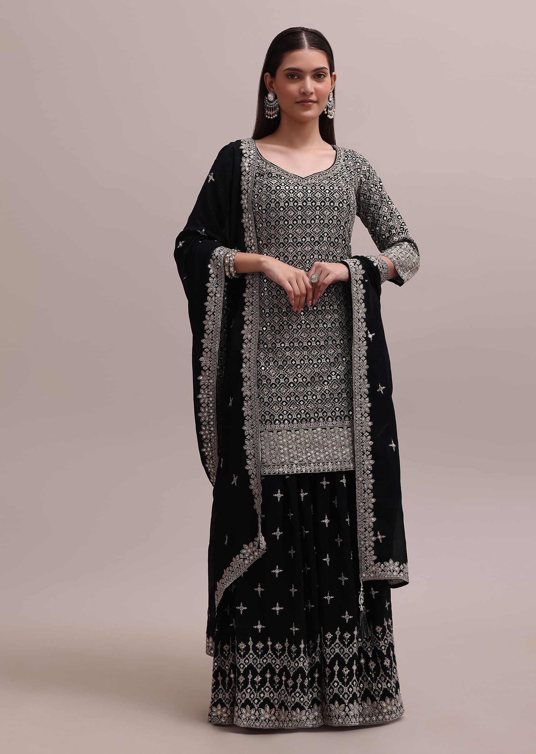 Black sequin salwar kameez store
